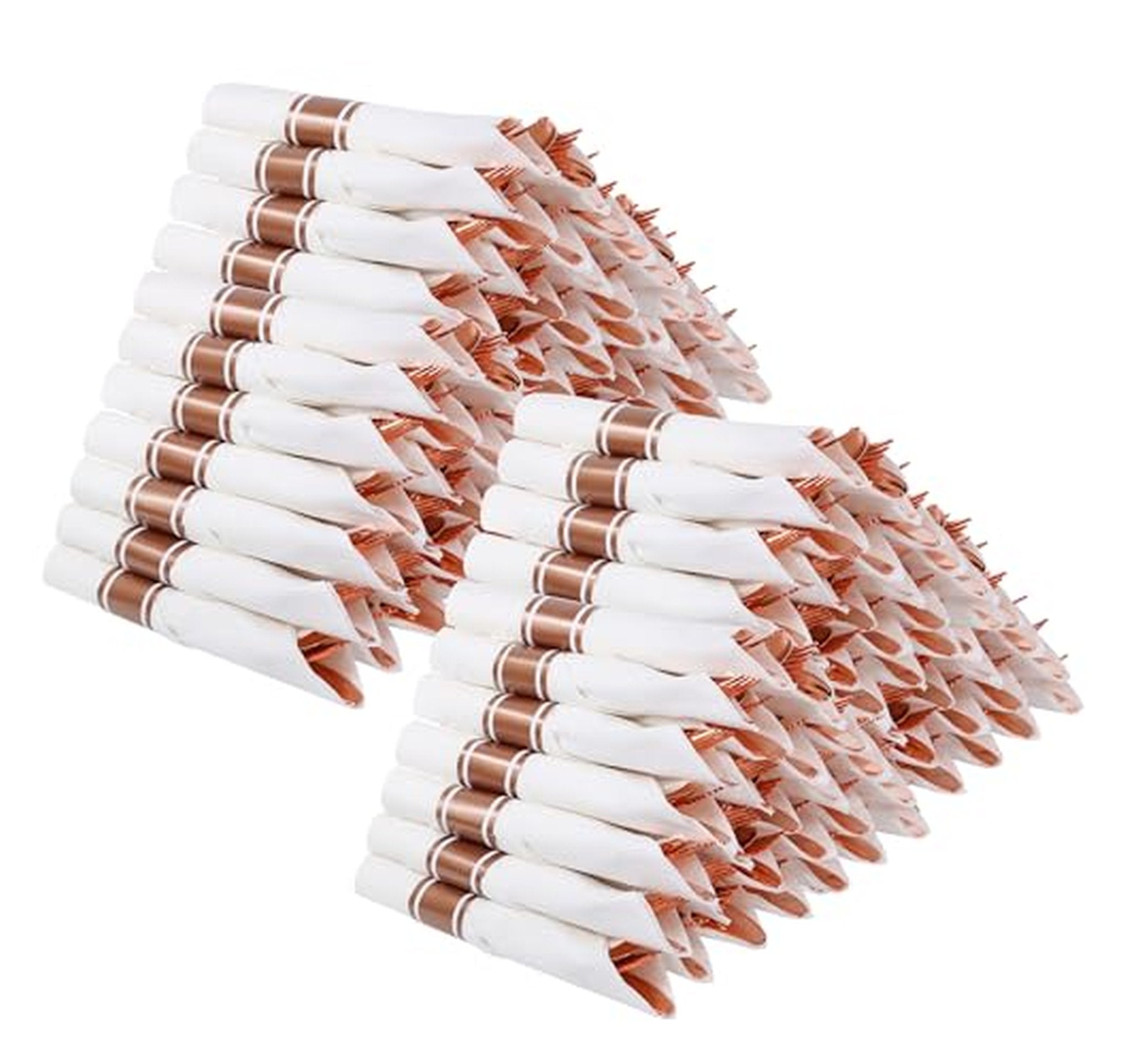 400 Piece Pre Rolled Disposable Plastic Cutlery Sets