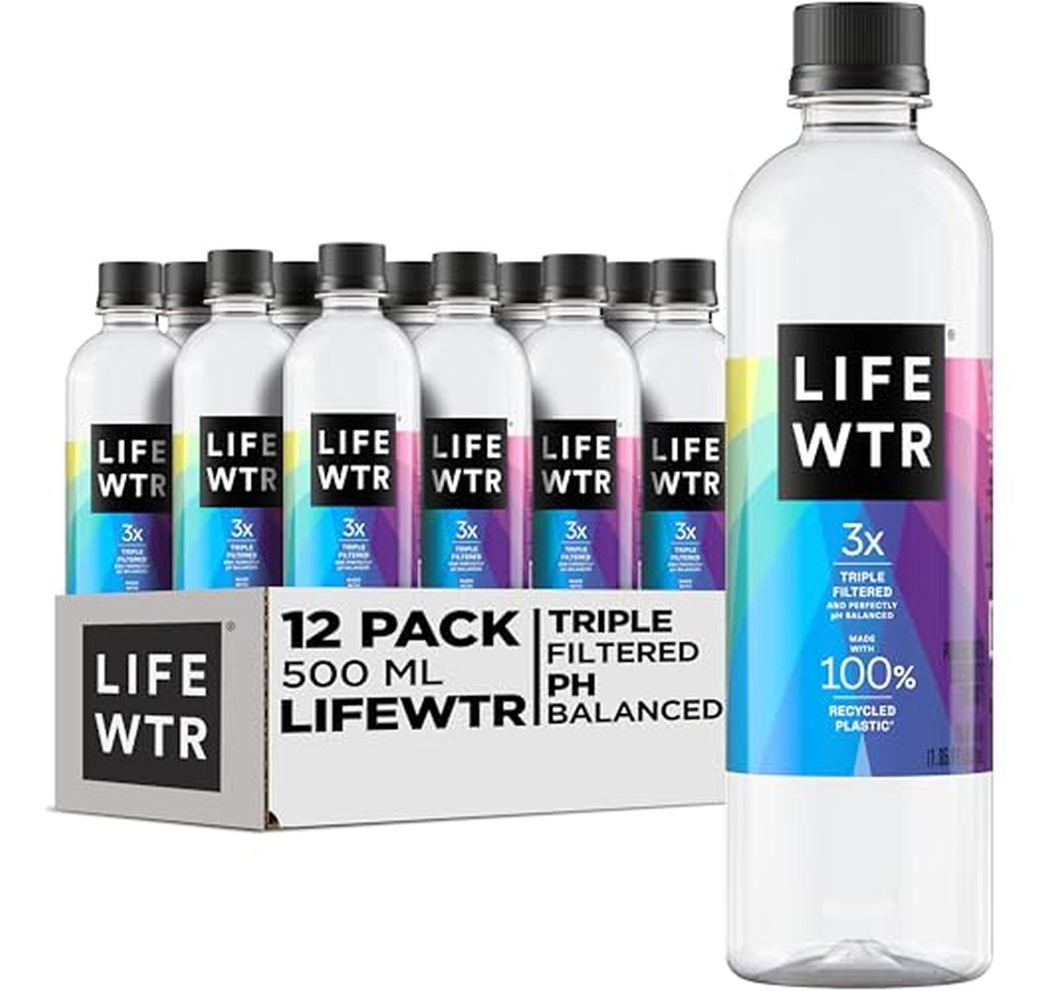 12 Pack LIFEWTR Purified Water 16.9 Fl Oz Bottles