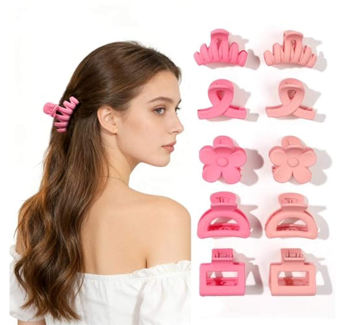 12 Pack Matte Non-Slip Small Hair Claw Clips