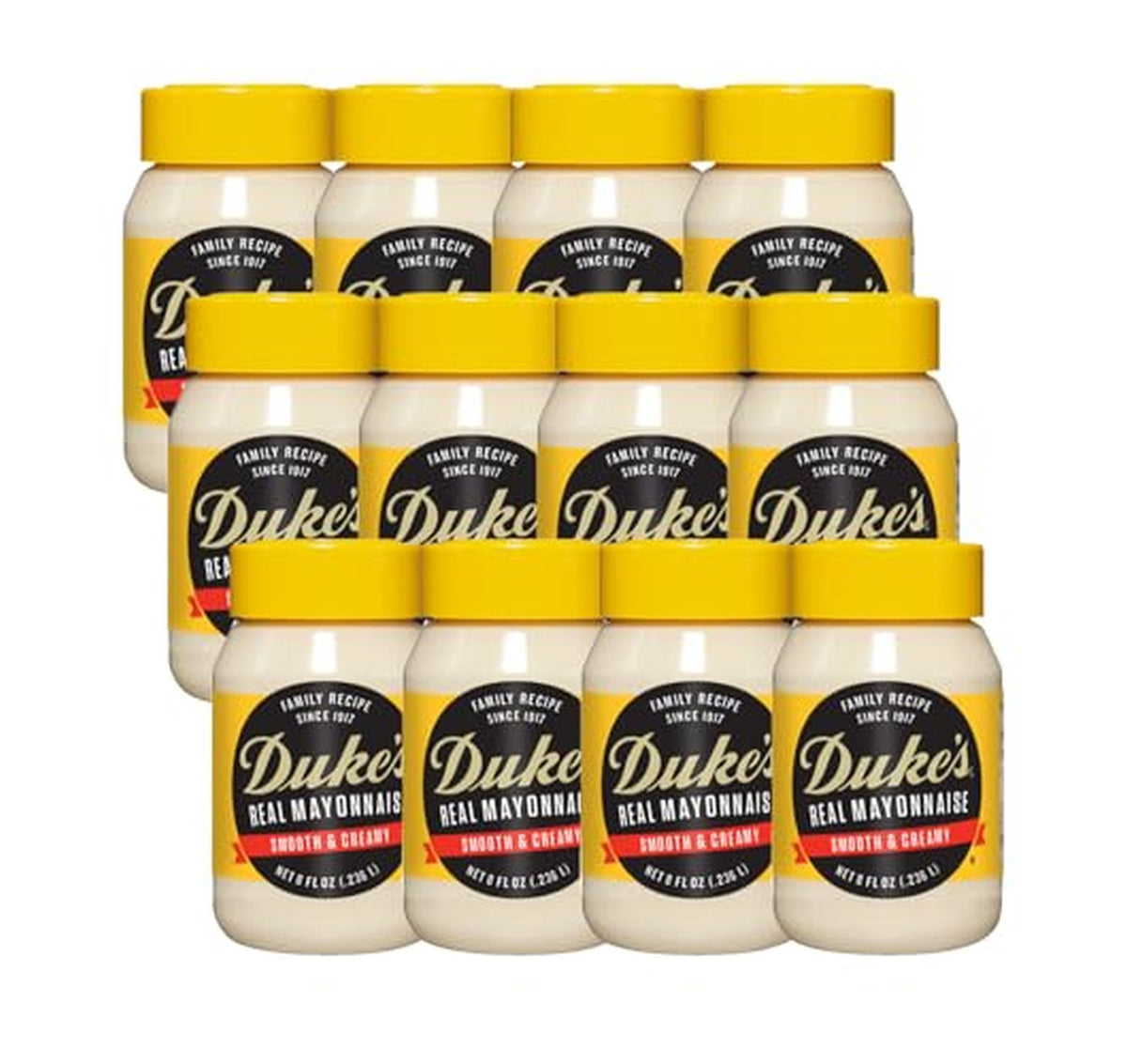 12 Pack Duke's Real Mayonnaise 8 Ounce Jars