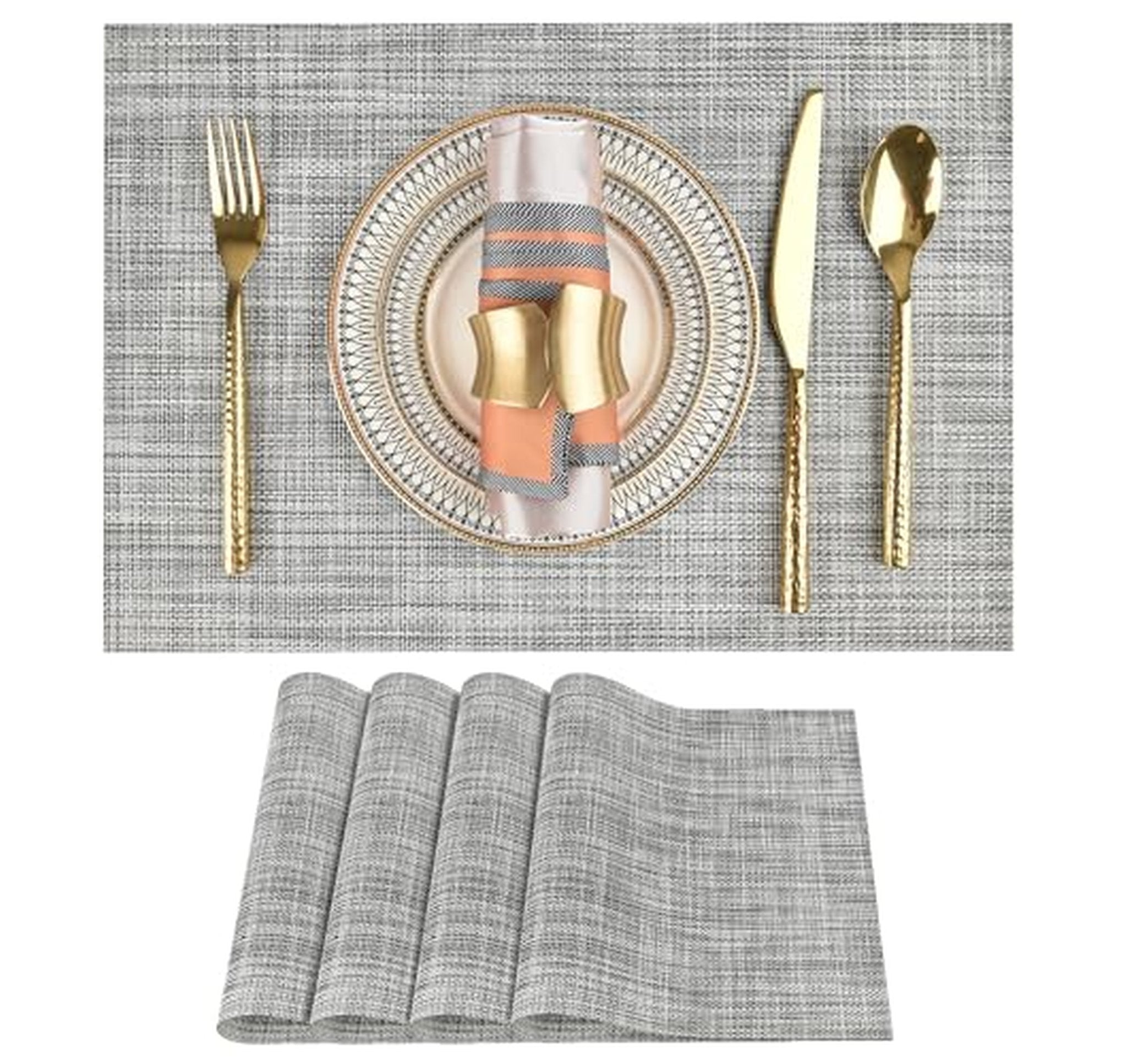 4 Pack Heat Resistant Washable Vinyl Placemats