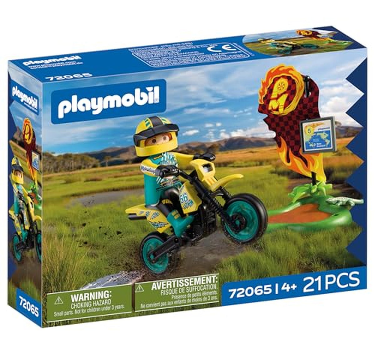 Playmobil Motocross Offroad Motorcycle Toy with Ramp