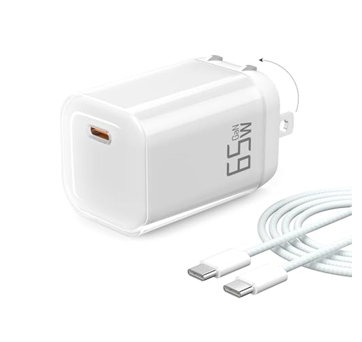 65W USB C Wall Charger with USB C Cable