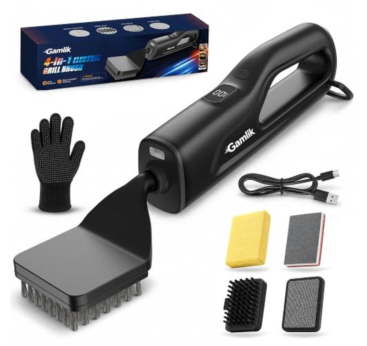Electric Grill Brush with LED Light