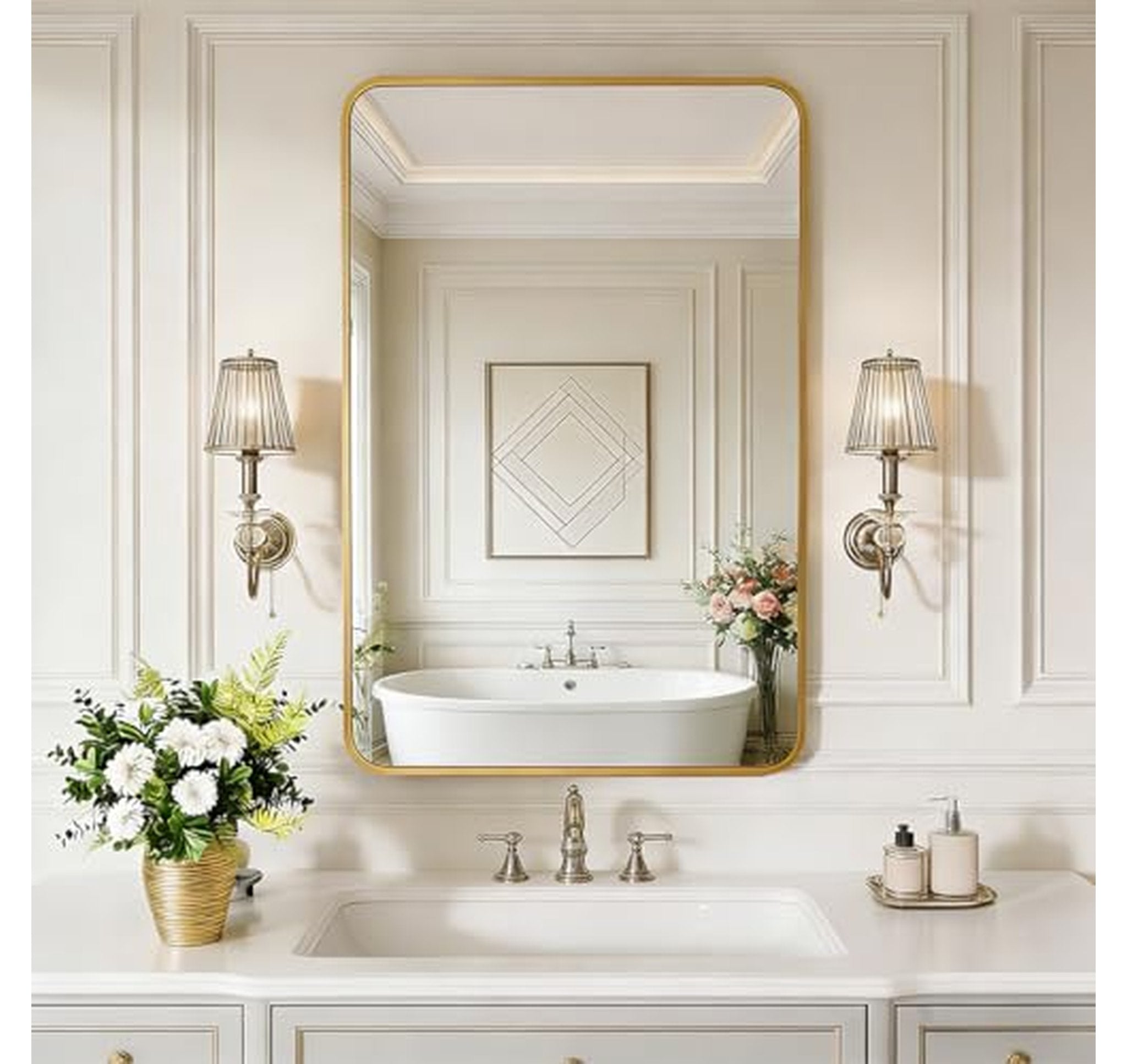 30-Inch Metal Framed Bathroom Vanity Mirror