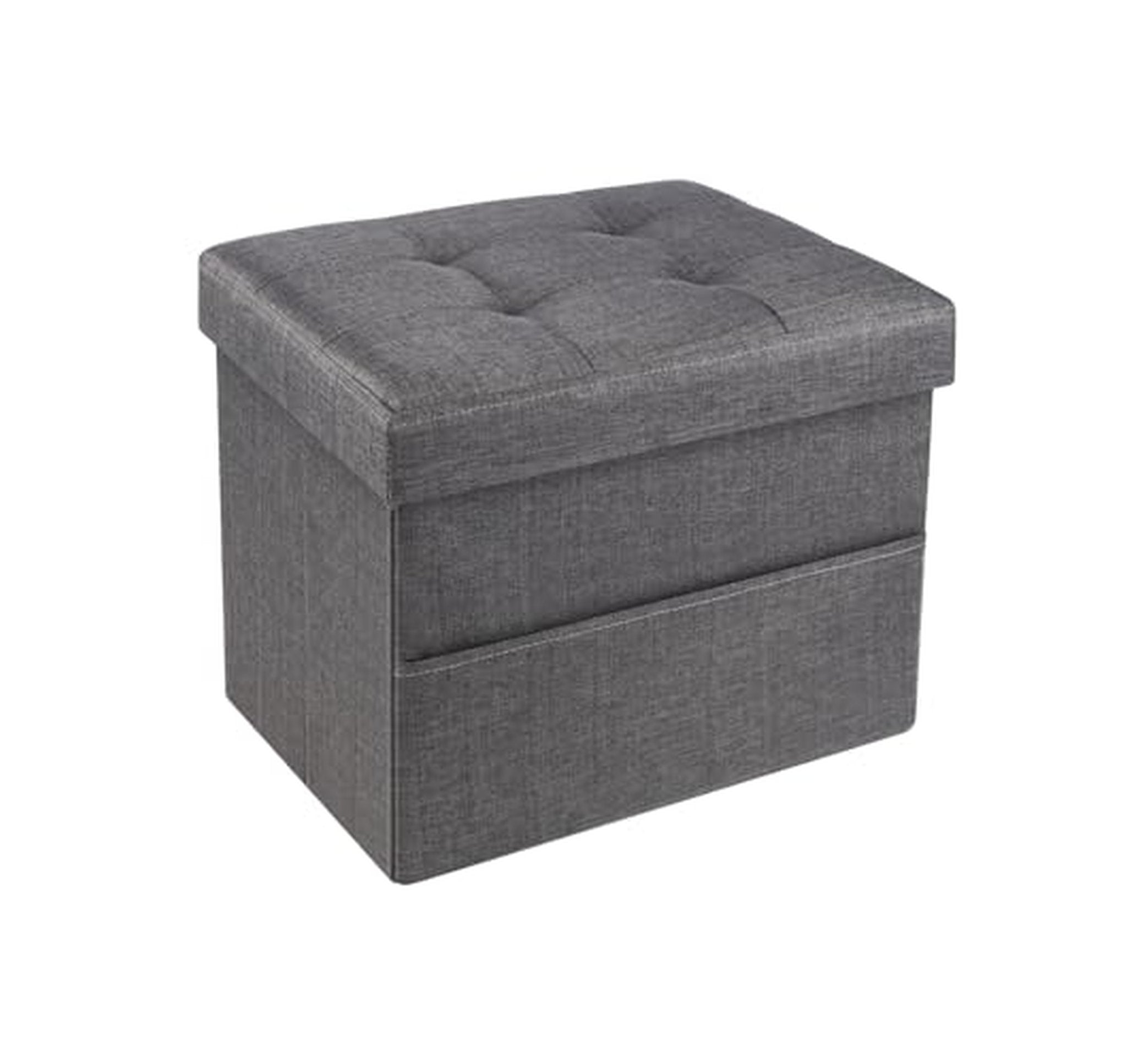Folding Storage Ottoman Foot Stool with Pocket