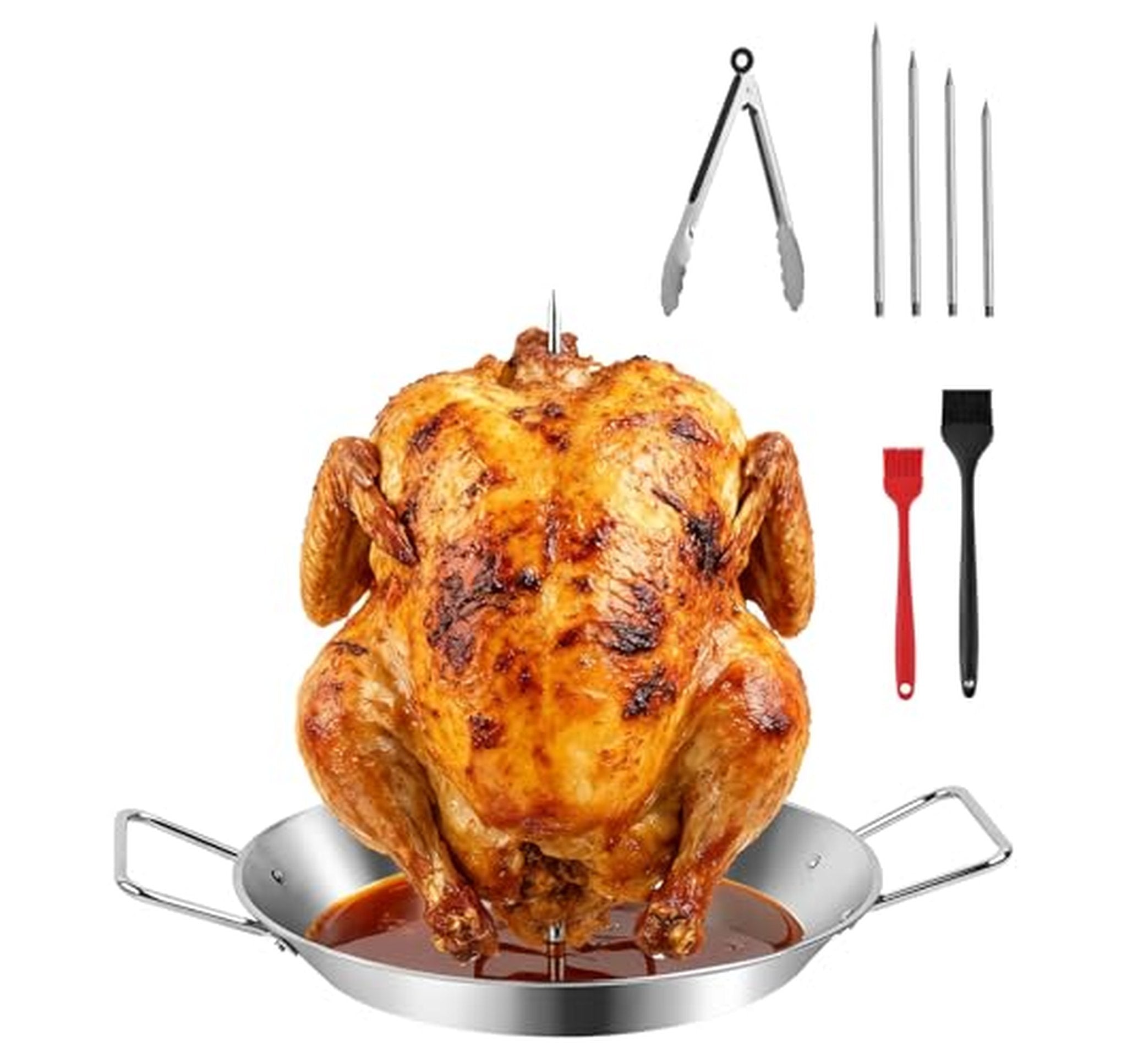 10-Inch Stainless Steel Shawarma Skewer Stand Pan