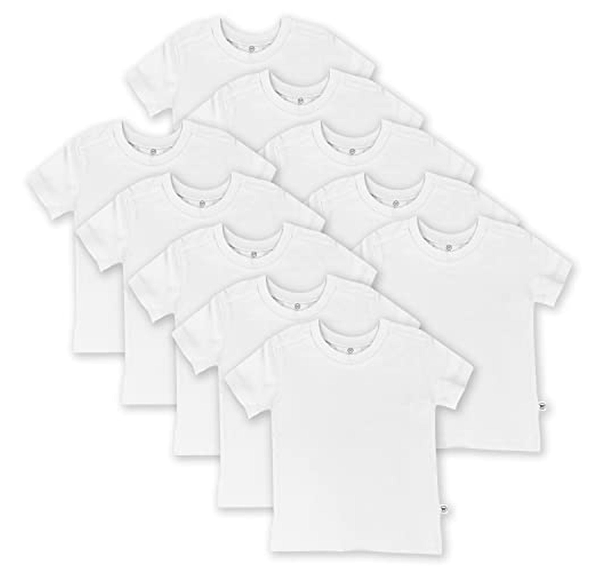 10 Pack Organic Cotton Baby Short Sleeve T-Shirts
