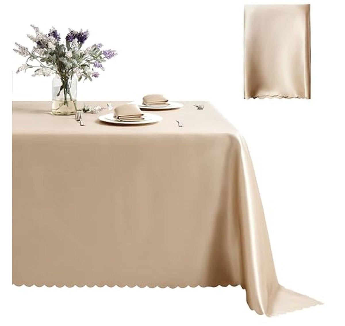 60x102 Inch Rectangle Satin Tablecloth
