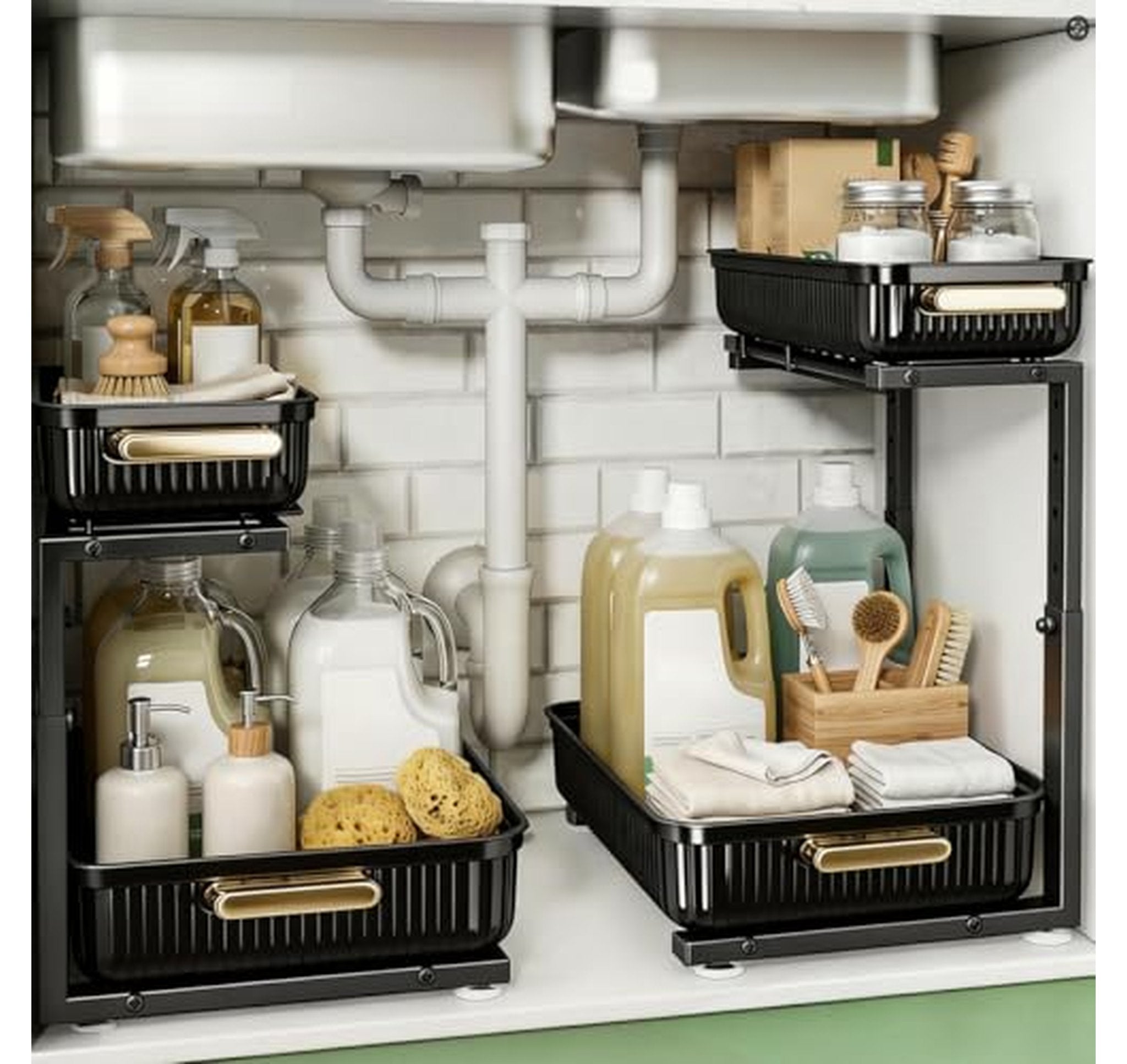 2 Pack Under Sink Pull-Out Cabinet Organizers