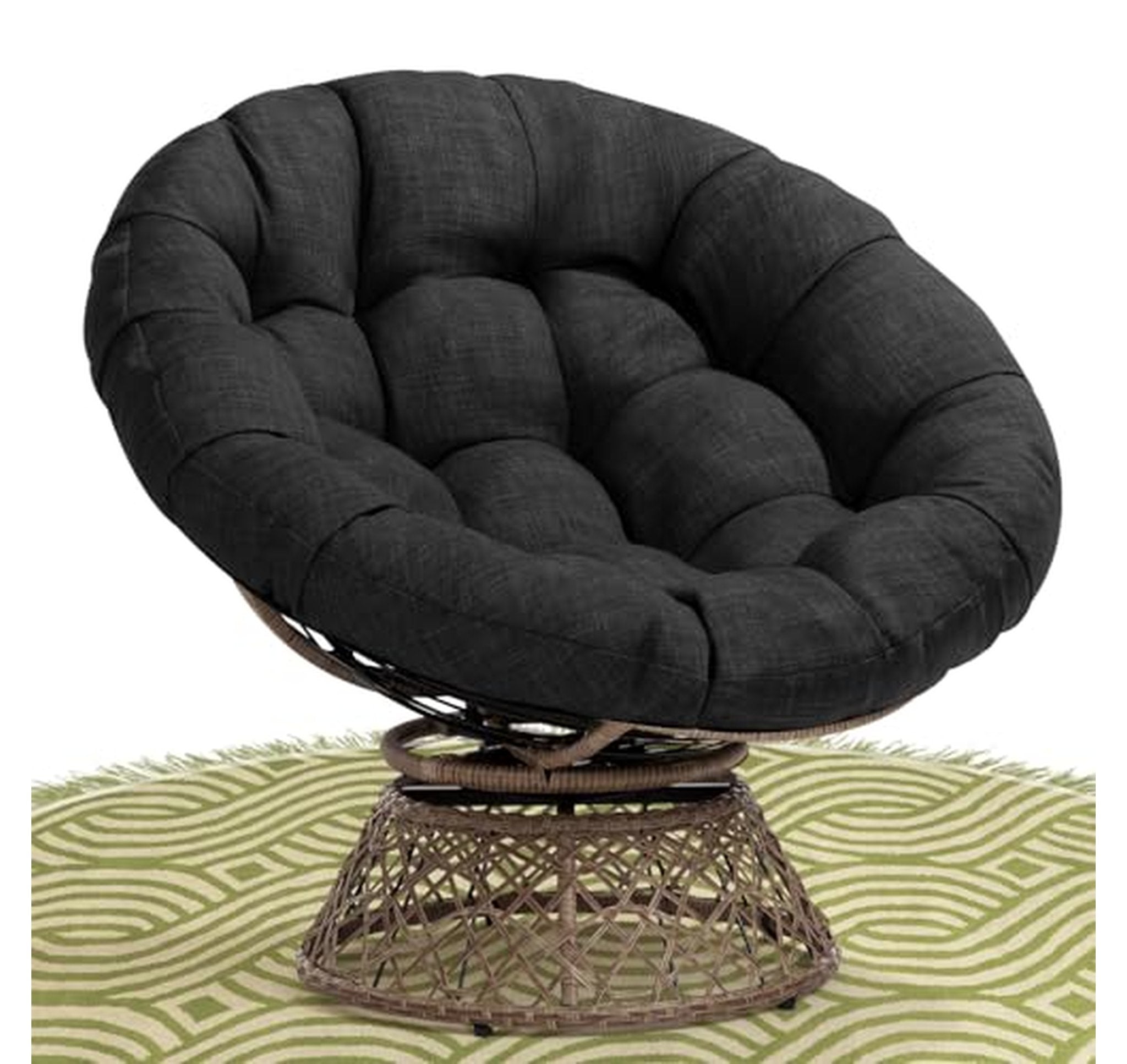 40-Inch Ergonomic Papasan Chair with Swivel Base