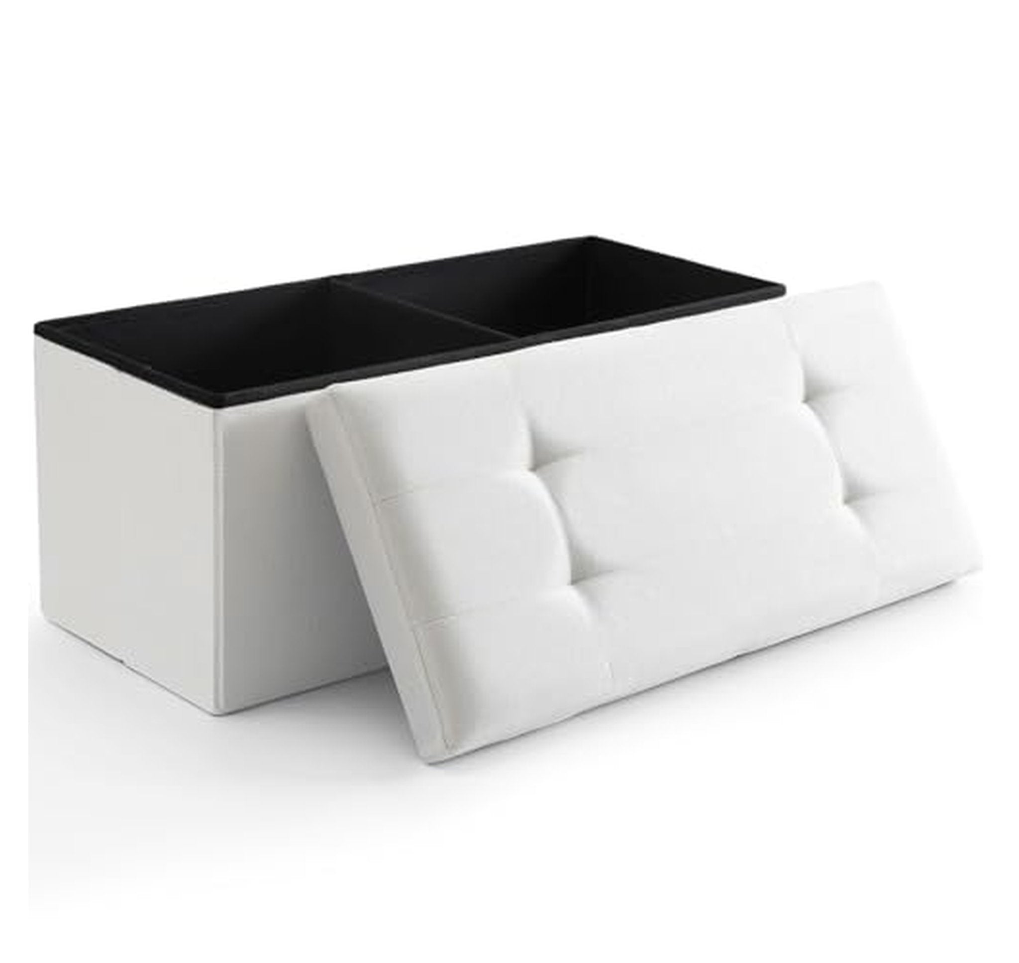 75L Foldable Storage Ottoman Bench with Lid