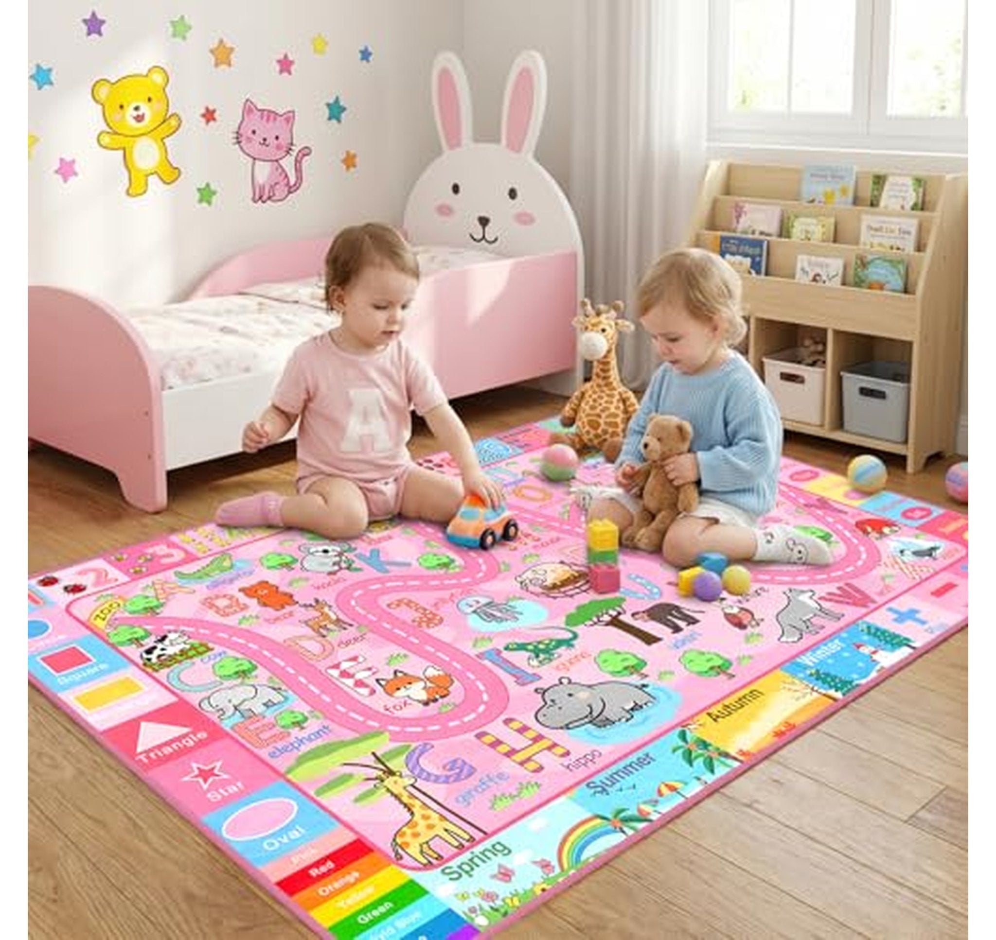 Educational Alphabet Numbers Kids Playroom Rug