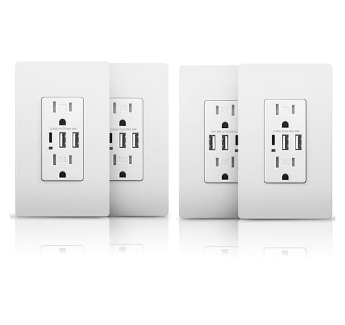 4 Pack 30W USB C Wall Outlet Receptacles