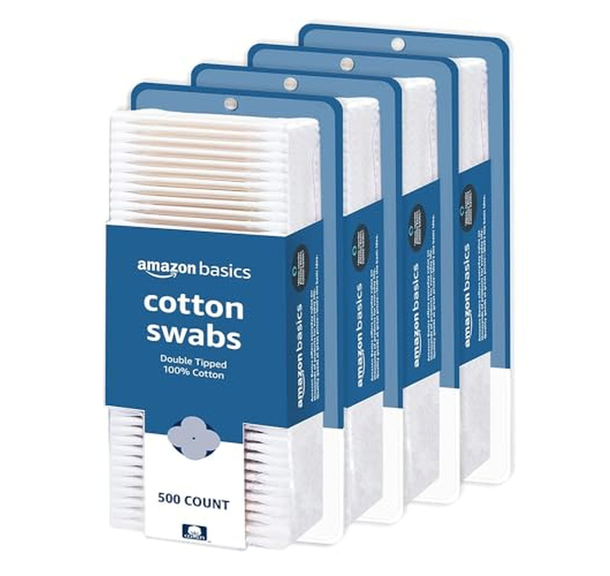 4 Pack Amazon Basics Double-Tipped Cotton Swabs 2000 Count