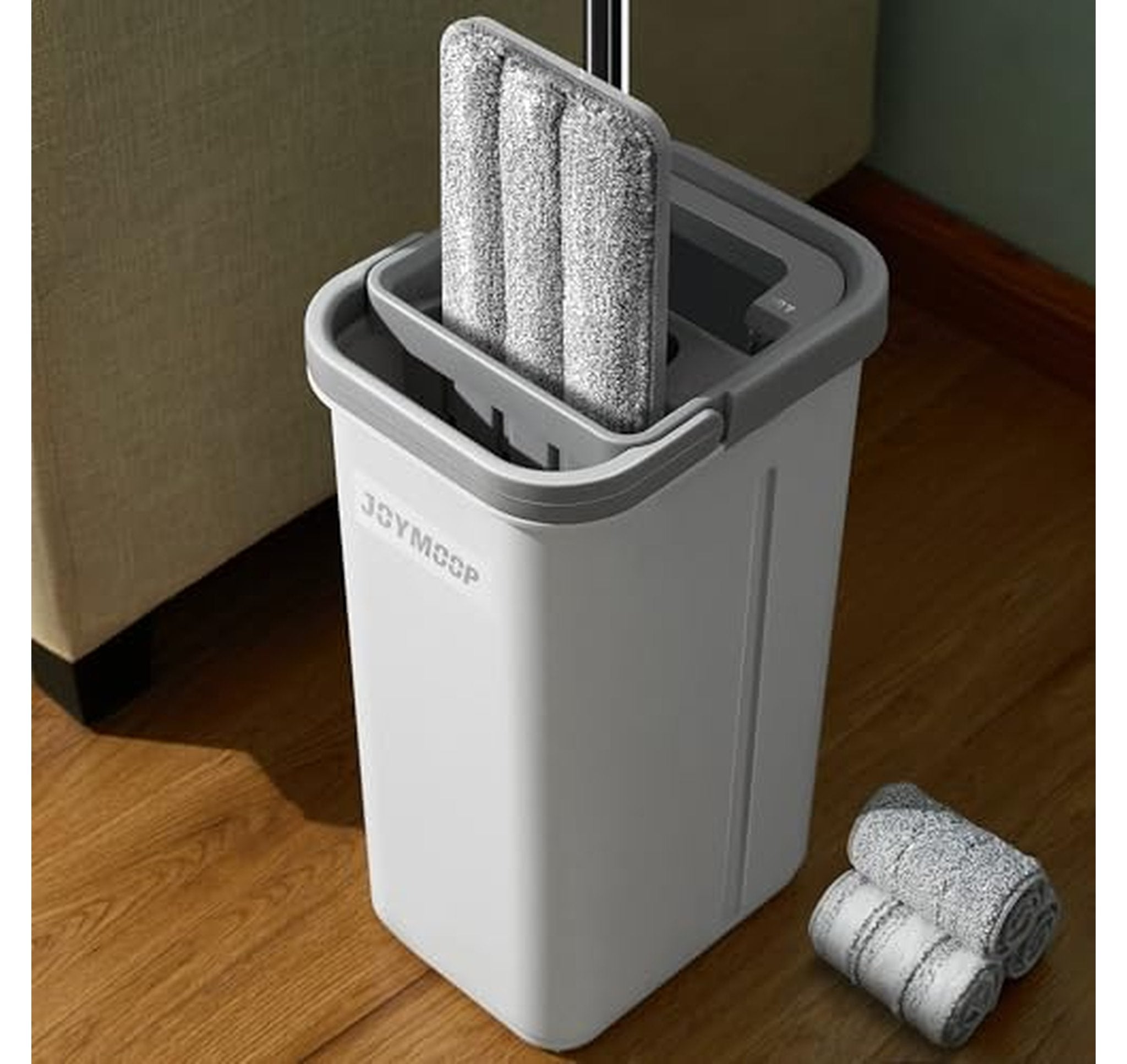 Hands-Free Flat Floor Mop and Bucket Set
