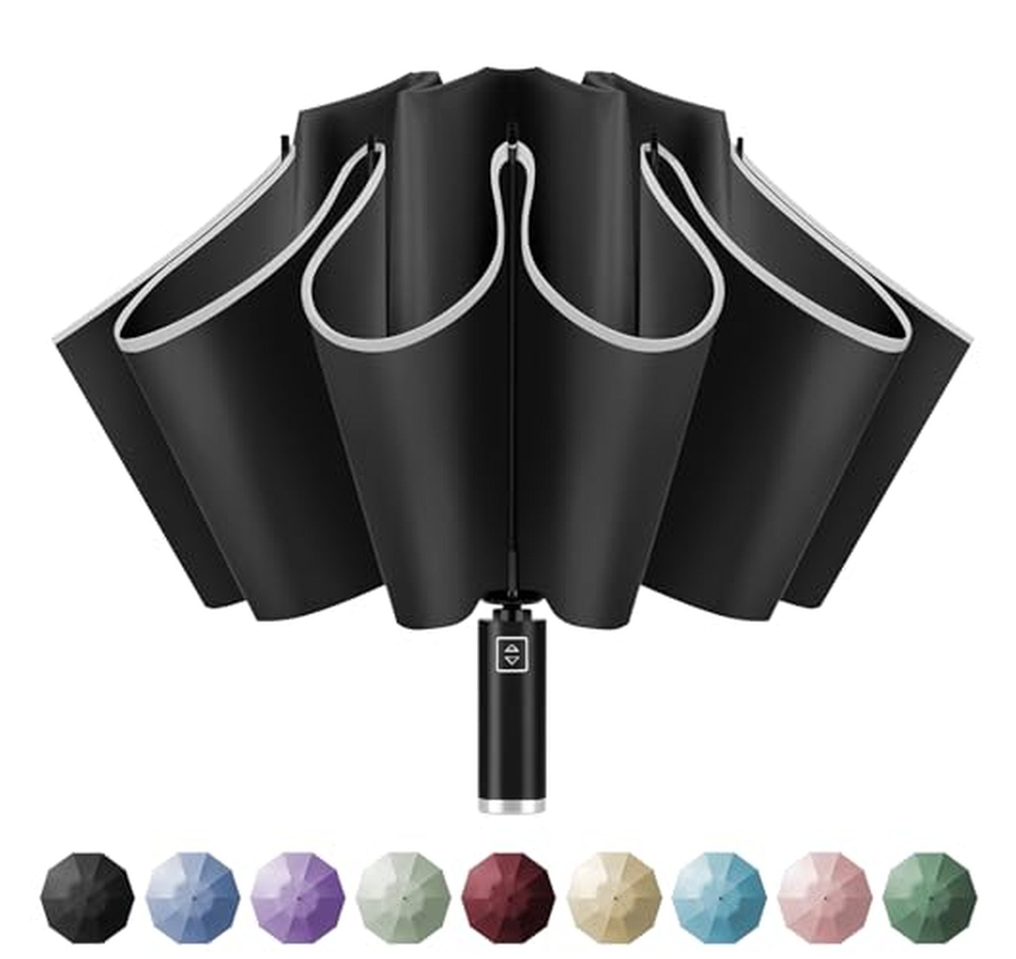 Inverted Windproof Compact Travel Umbrella with UV Protection