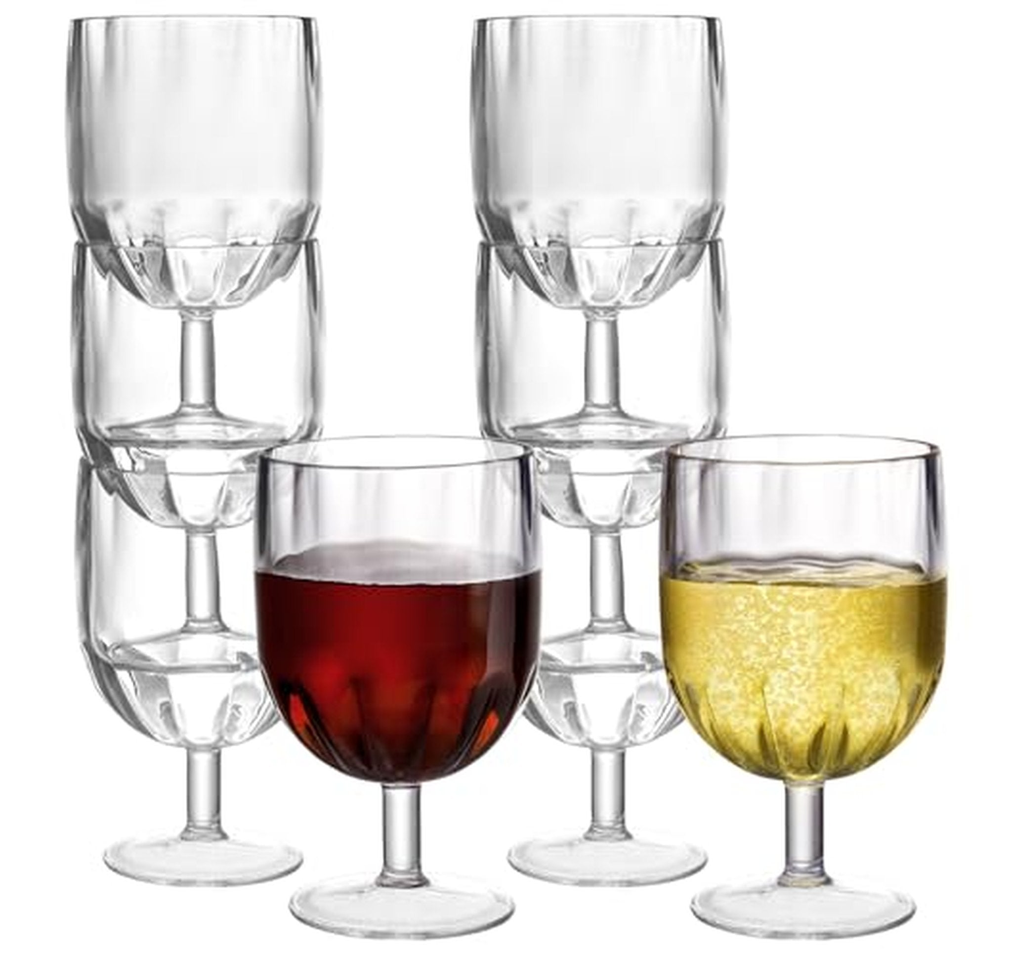 8 Pack 12 oz Unbreakable Plastic Wine Glasses