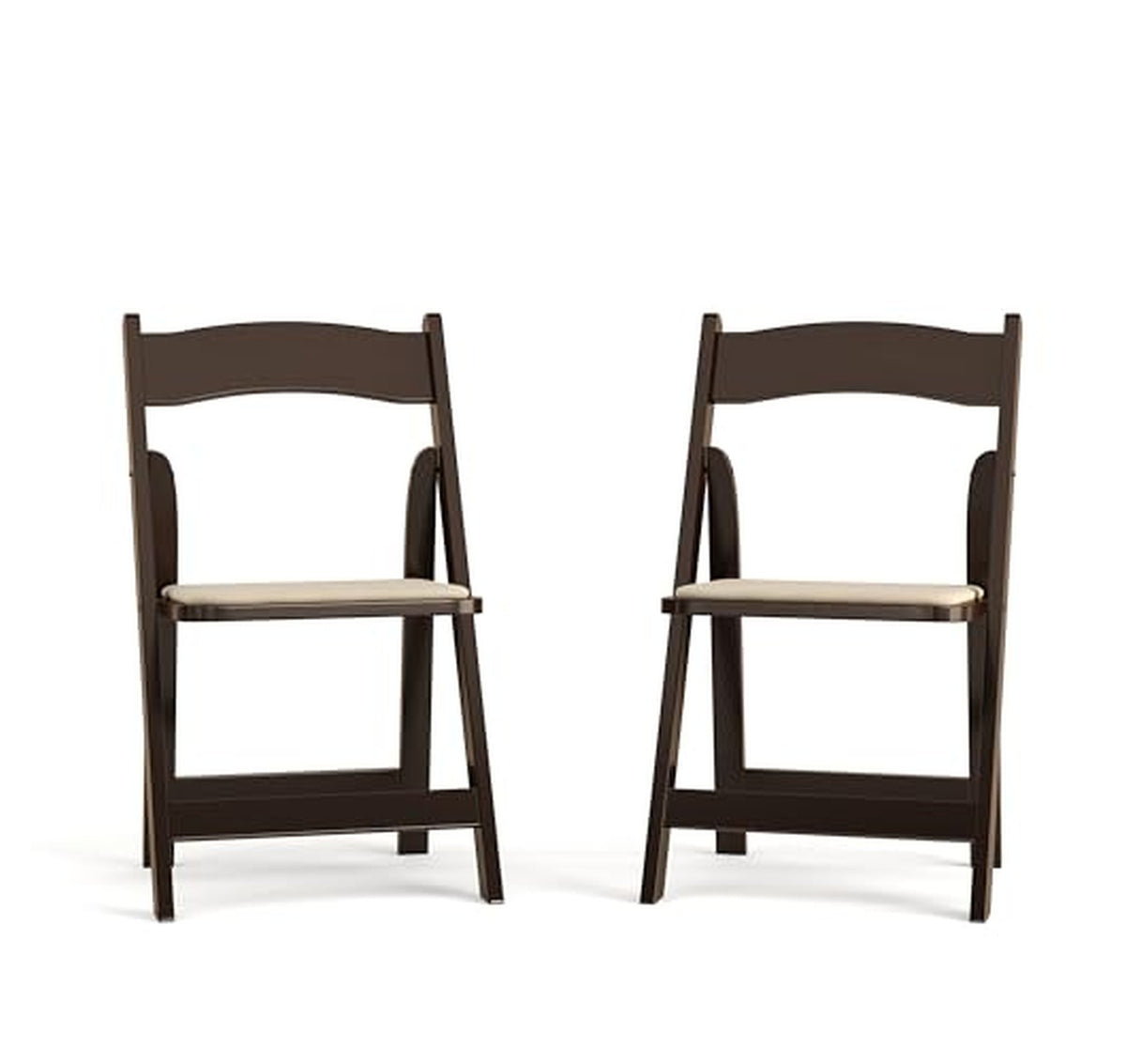 2 Pack Padded Wood Folding Chairs with Vinyl Seat