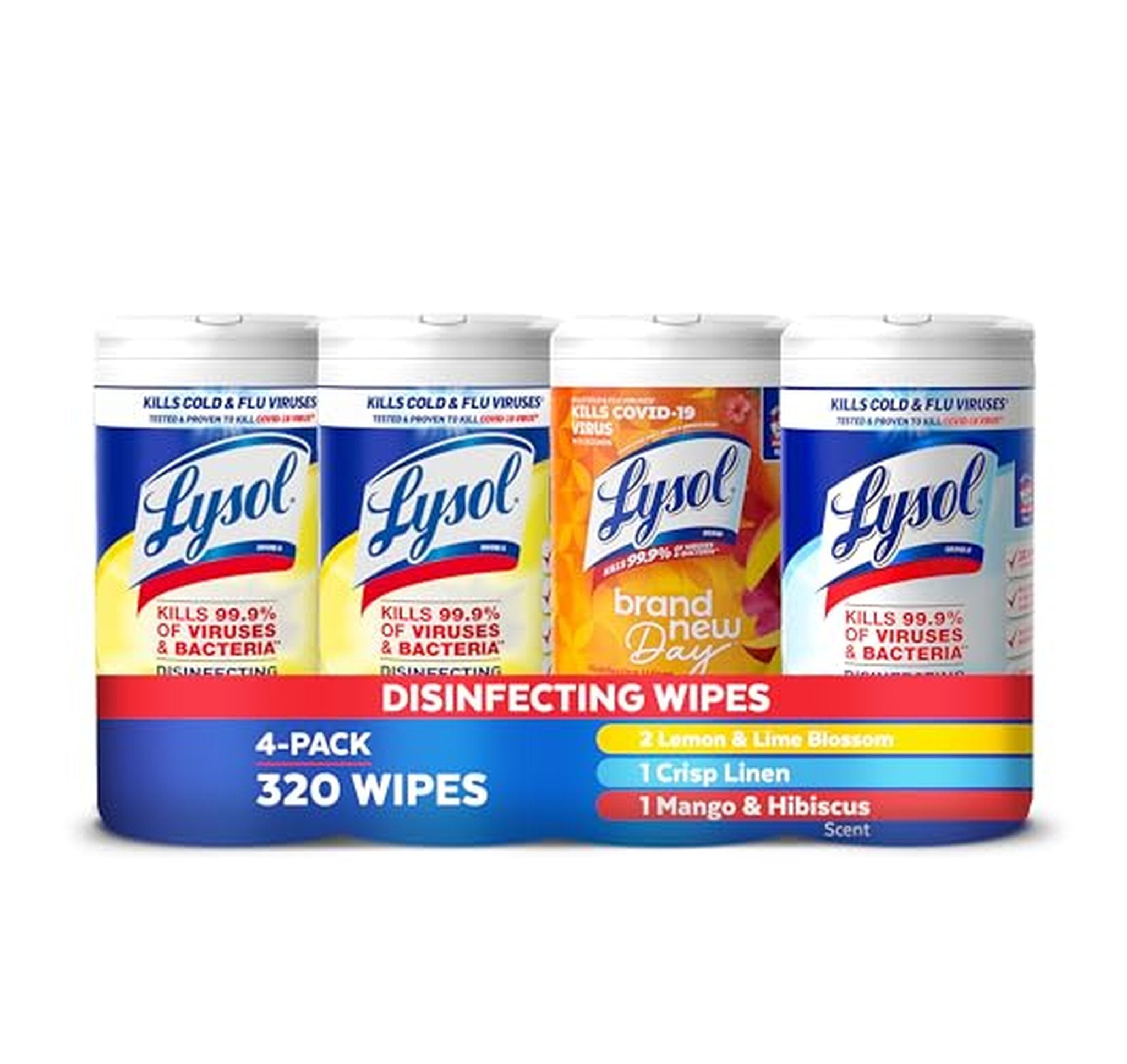 4 Pack Lysol Disinfecting Multi-Surface Wipes, 80 Count