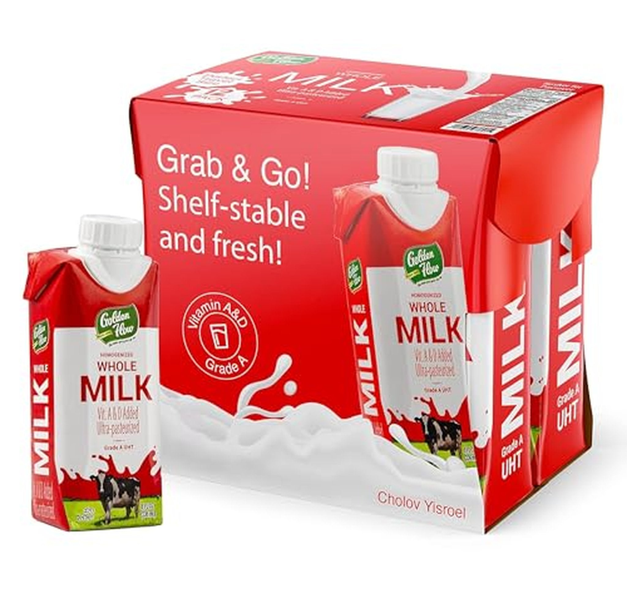 6 Pack Shelf Stable Whole Milk UHT, Kosher