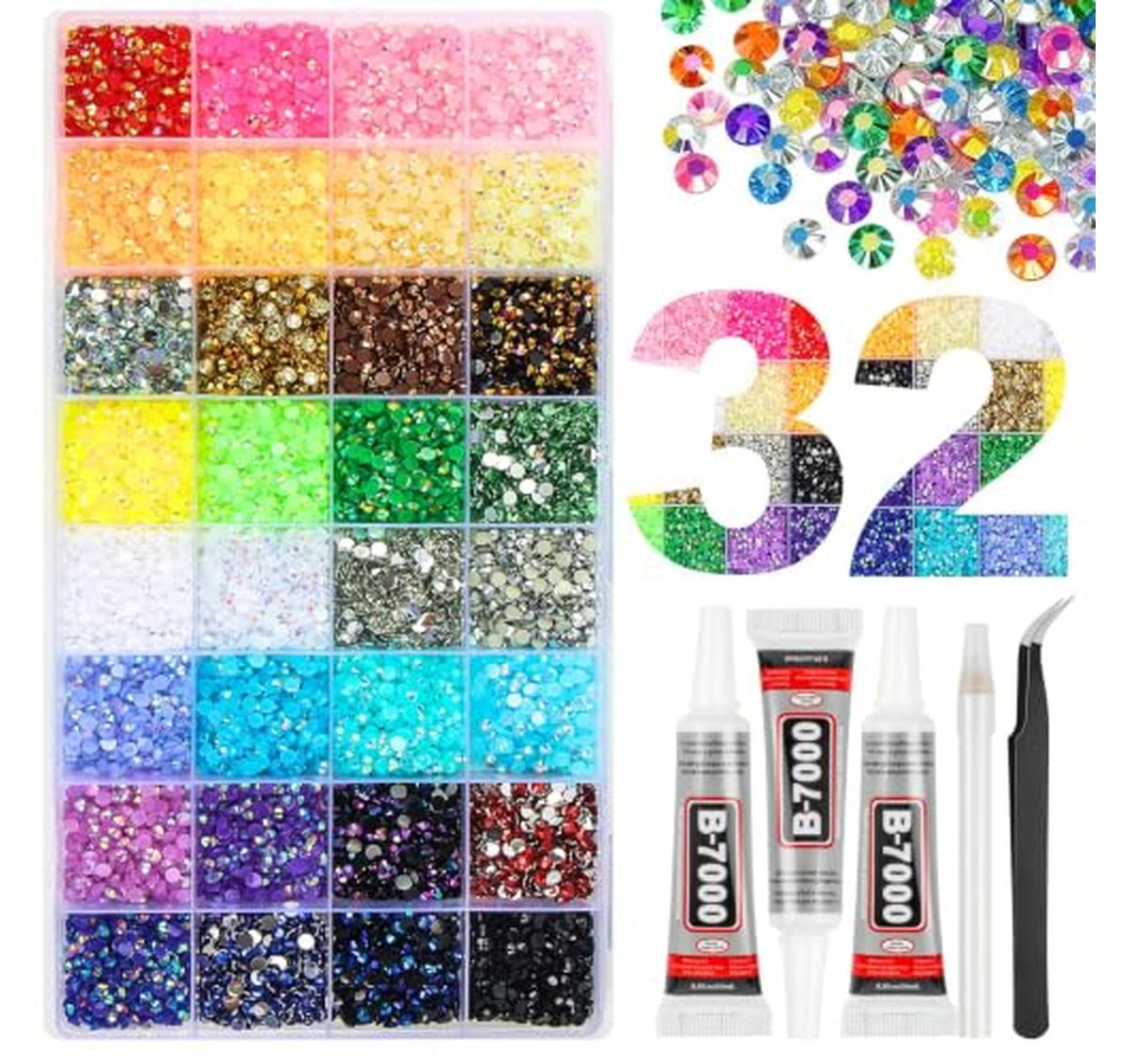 56000 Count Jelly Resin Flatback Rhinestones with Glue