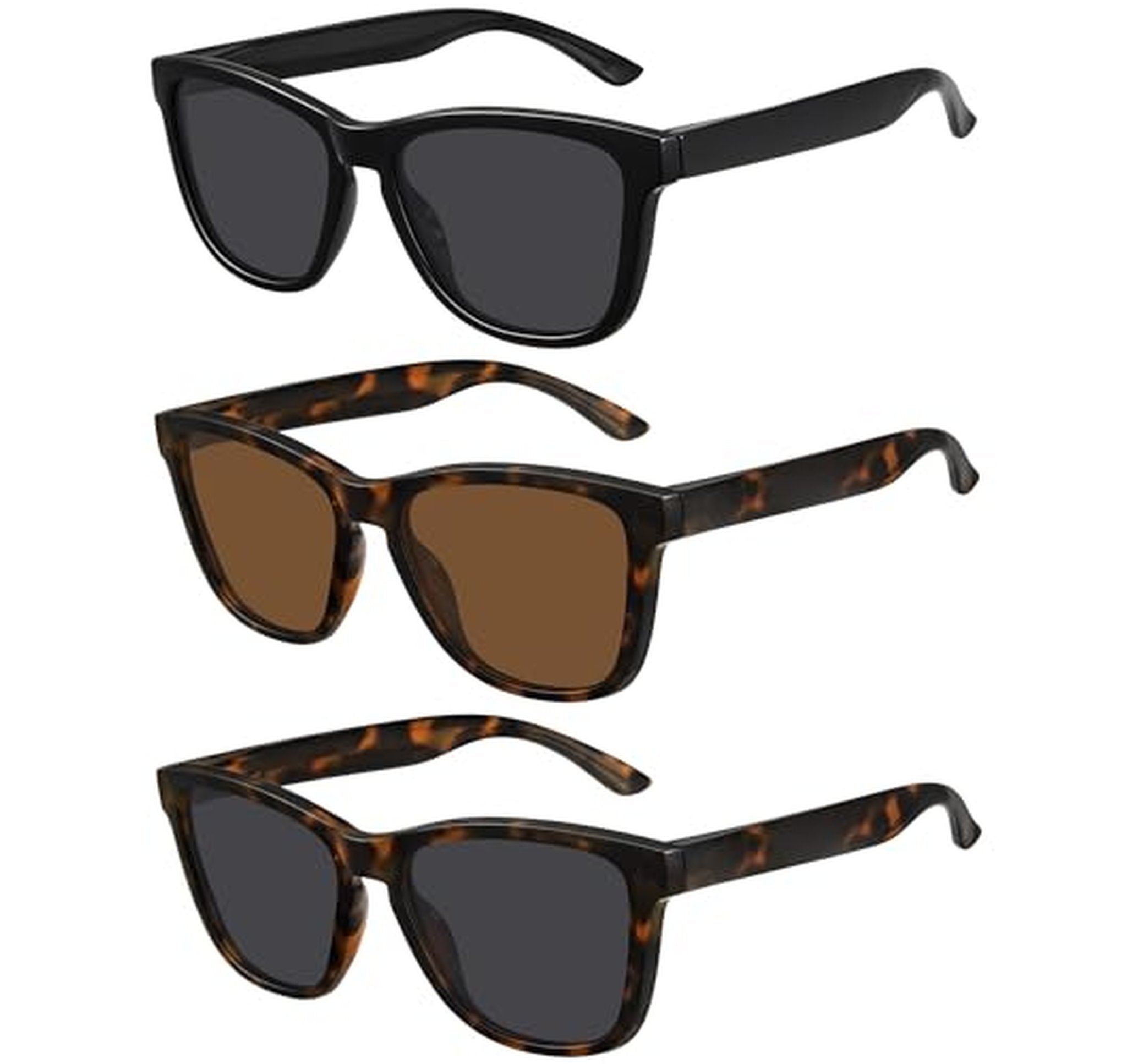 3 Pack Polarized UV400 Retro Sunglasses