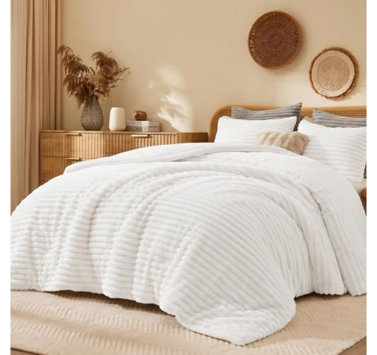 Queen Fleece Comforter Set Cloud Like Fluffy Bedding