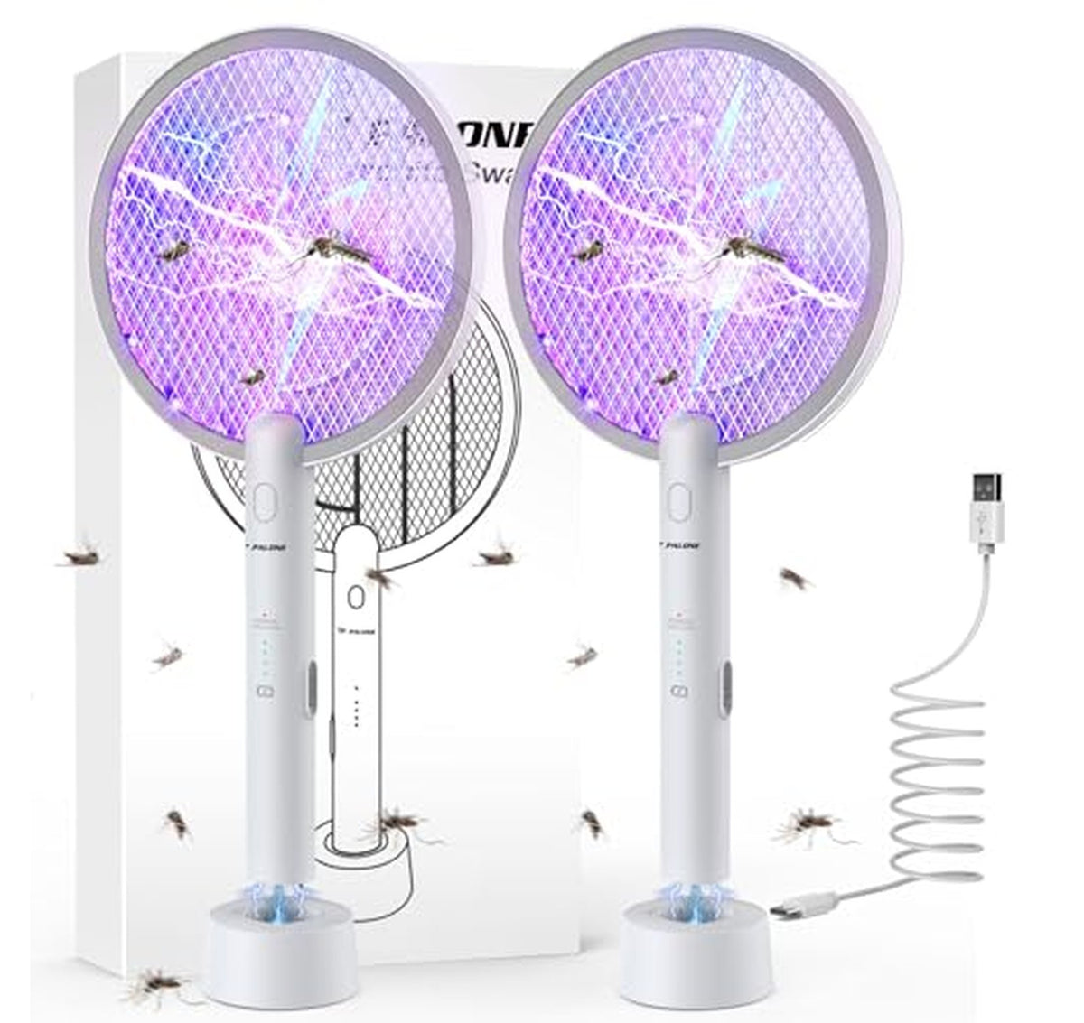 4000V Rechargeable Electric Fly Swatter Bug Zapper