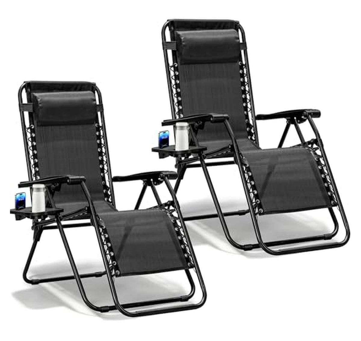 2 Pack Adjustable Zero Gravity Lounge Chairs