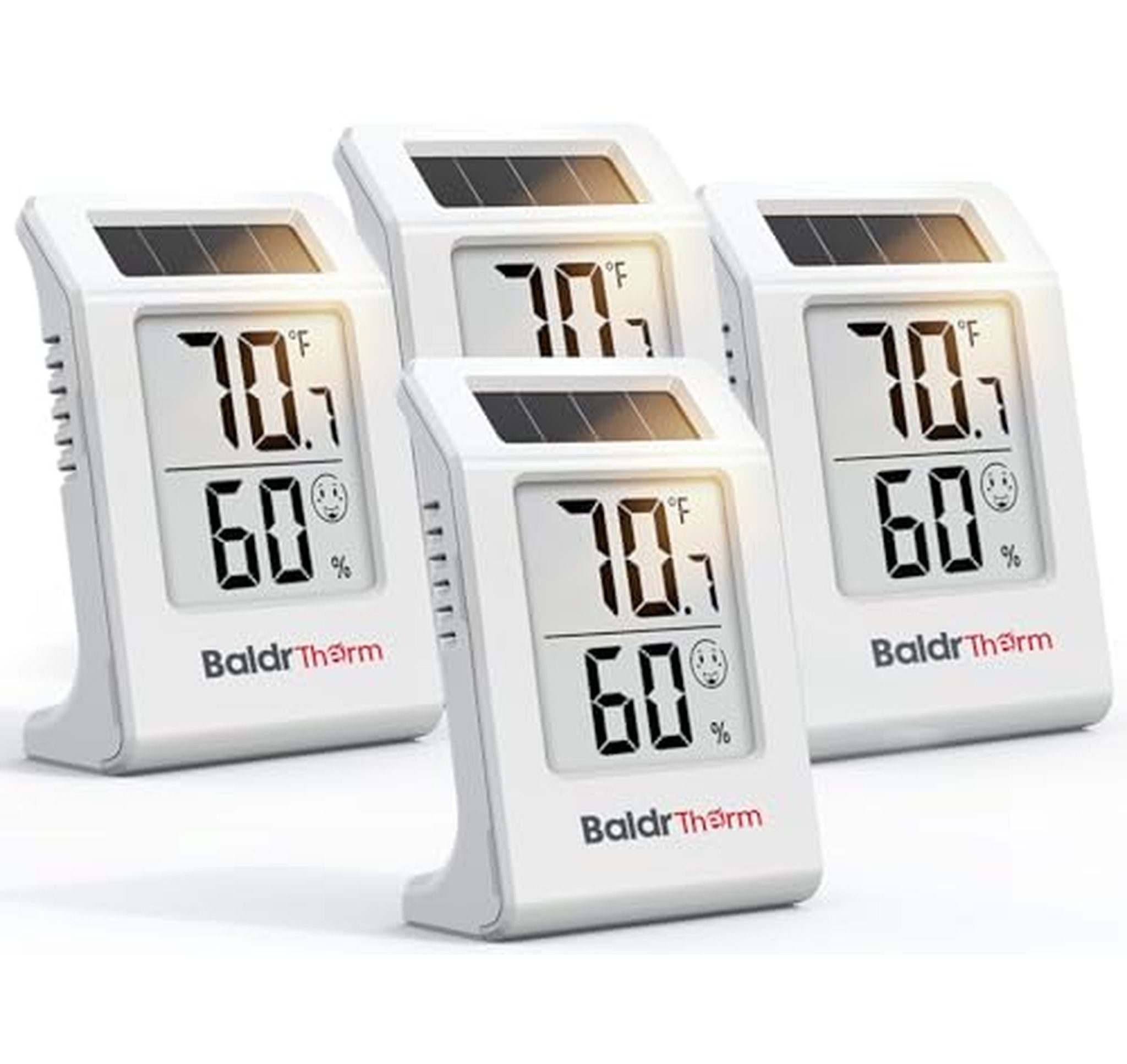 4 Pack Solar Digital Hygrometer Thermometer