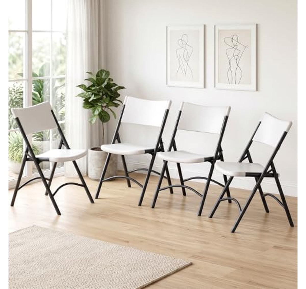 4 Pack Heavy Duty 500 lb Folding Chairs