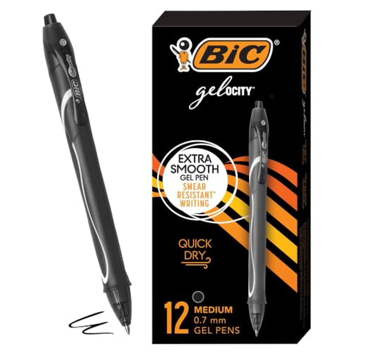 12 Count BIC Gelocity Quick Dry Gel Pens
