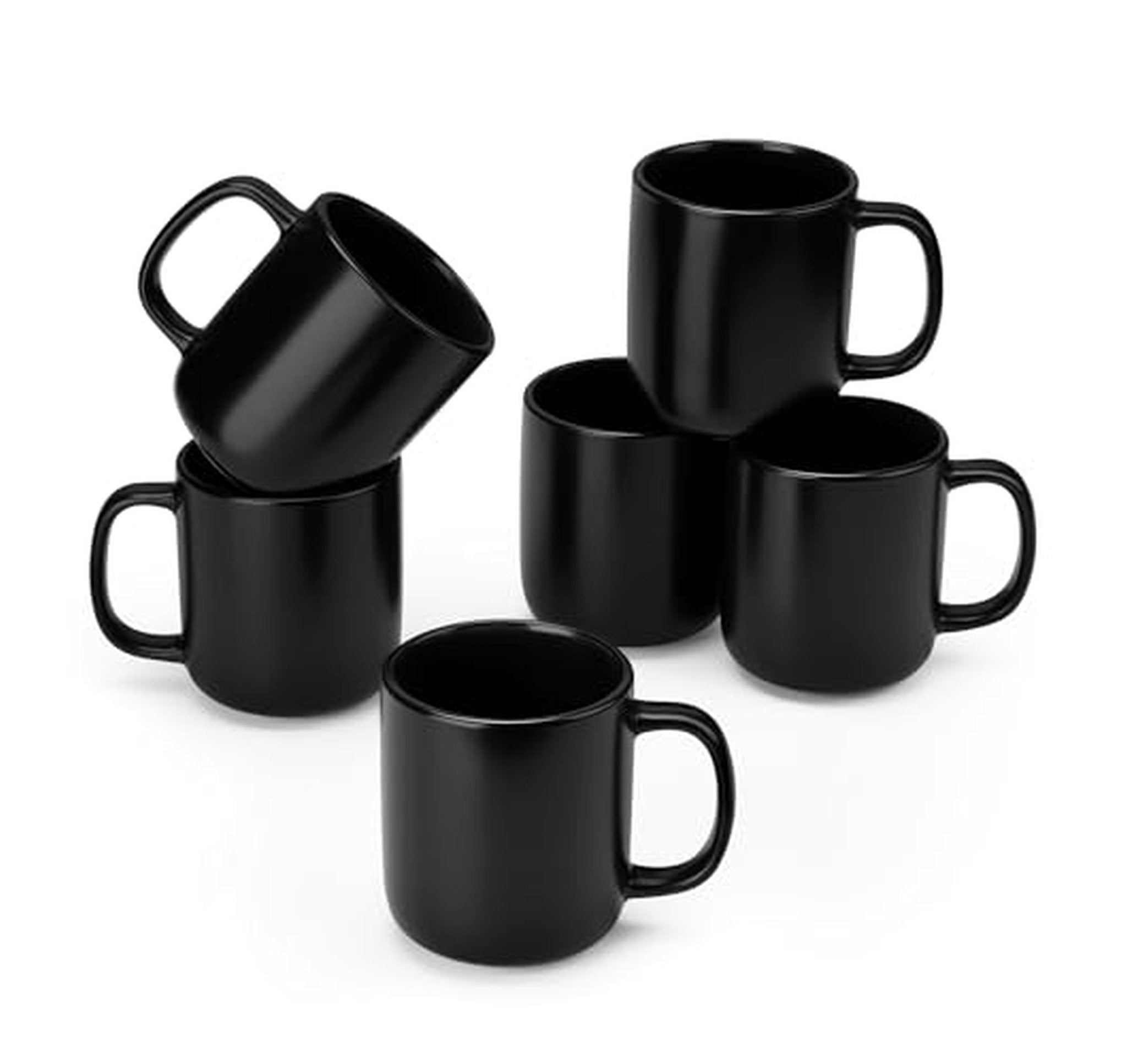 6 Pack 12 oz Stoneware Coffee Mugs Set
