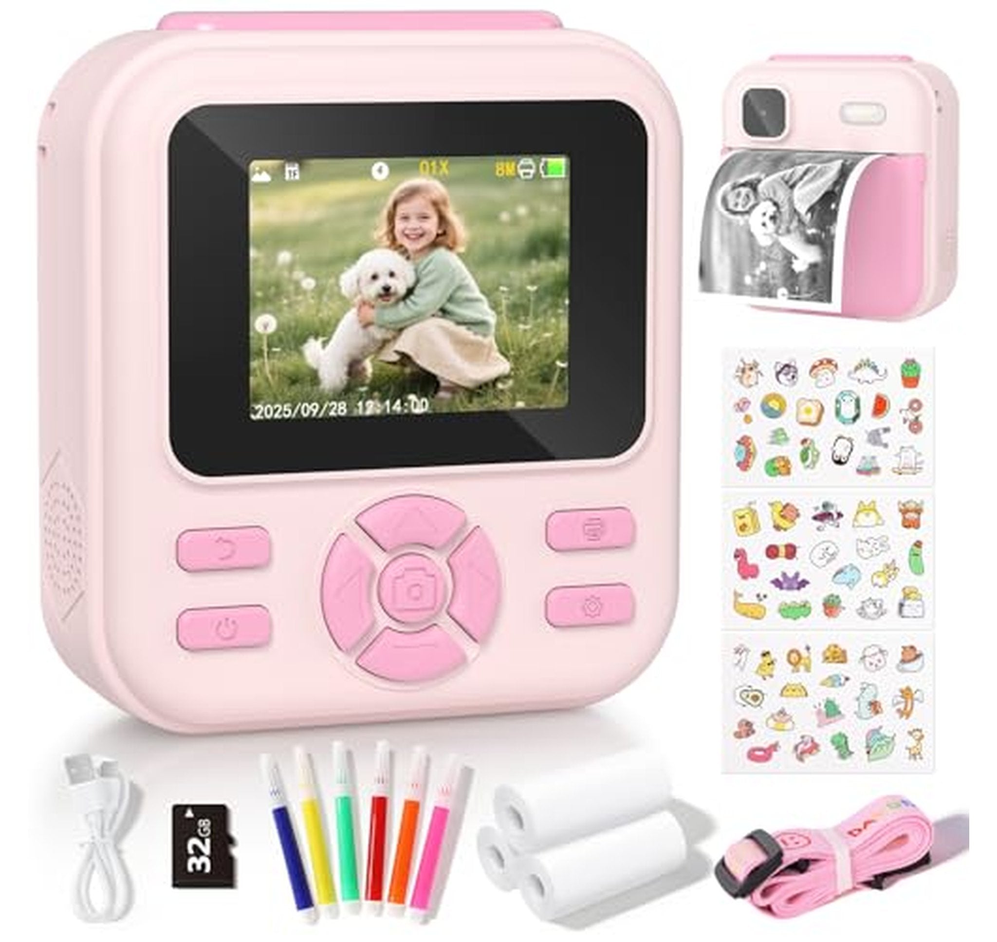 1080P Instant Print Kids Camera with Paper & Card