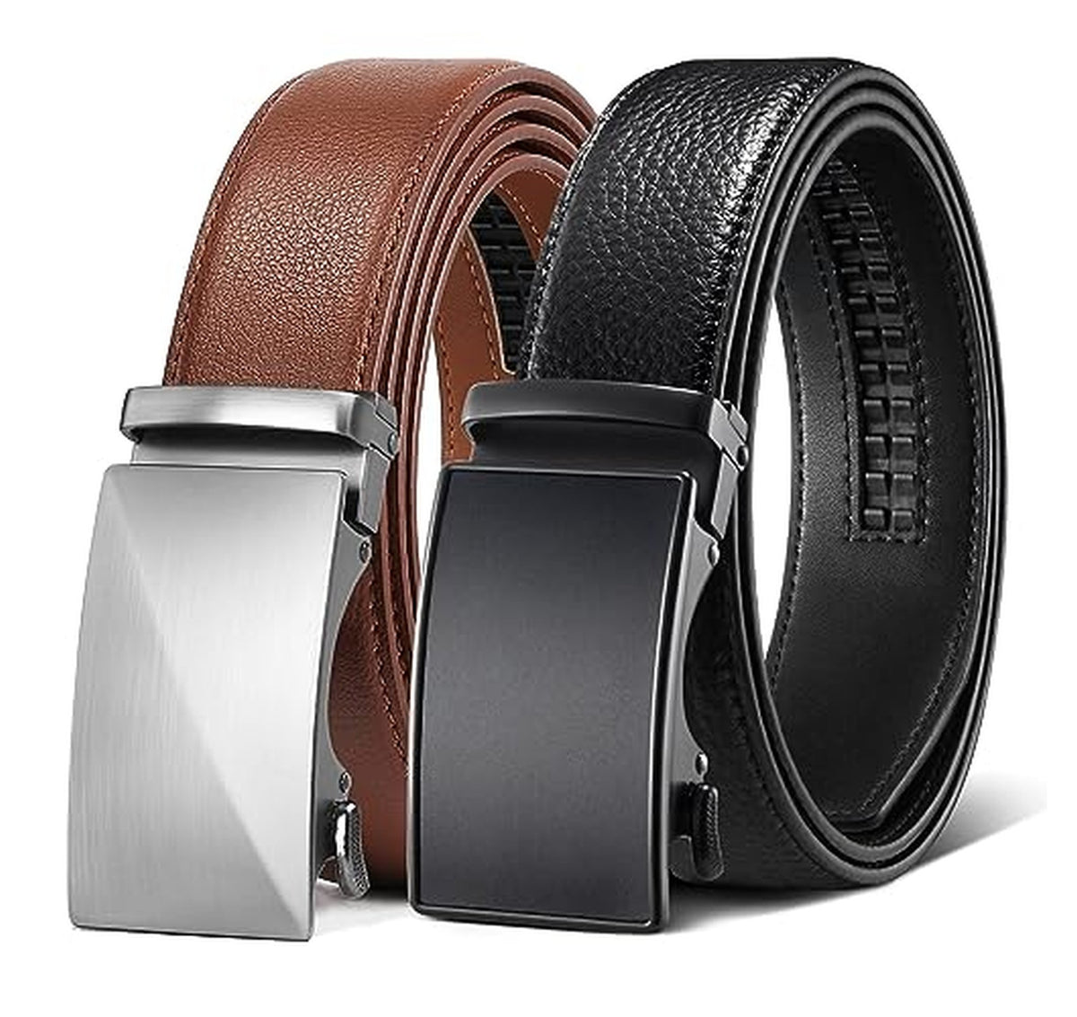 2 Pack Leather Ratchet Belts