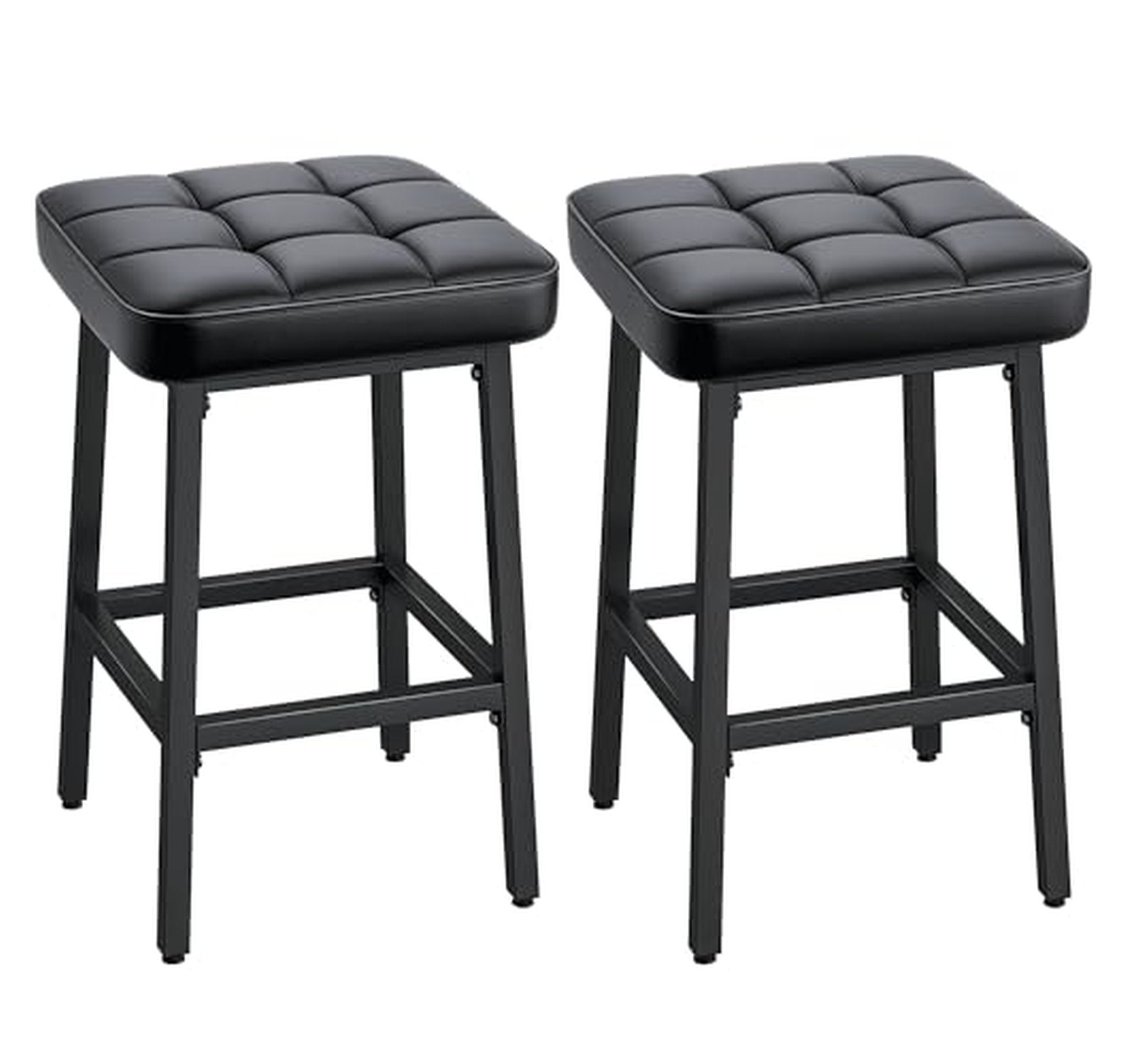 2 Pack Backless PU Leather Counter Bar Stools