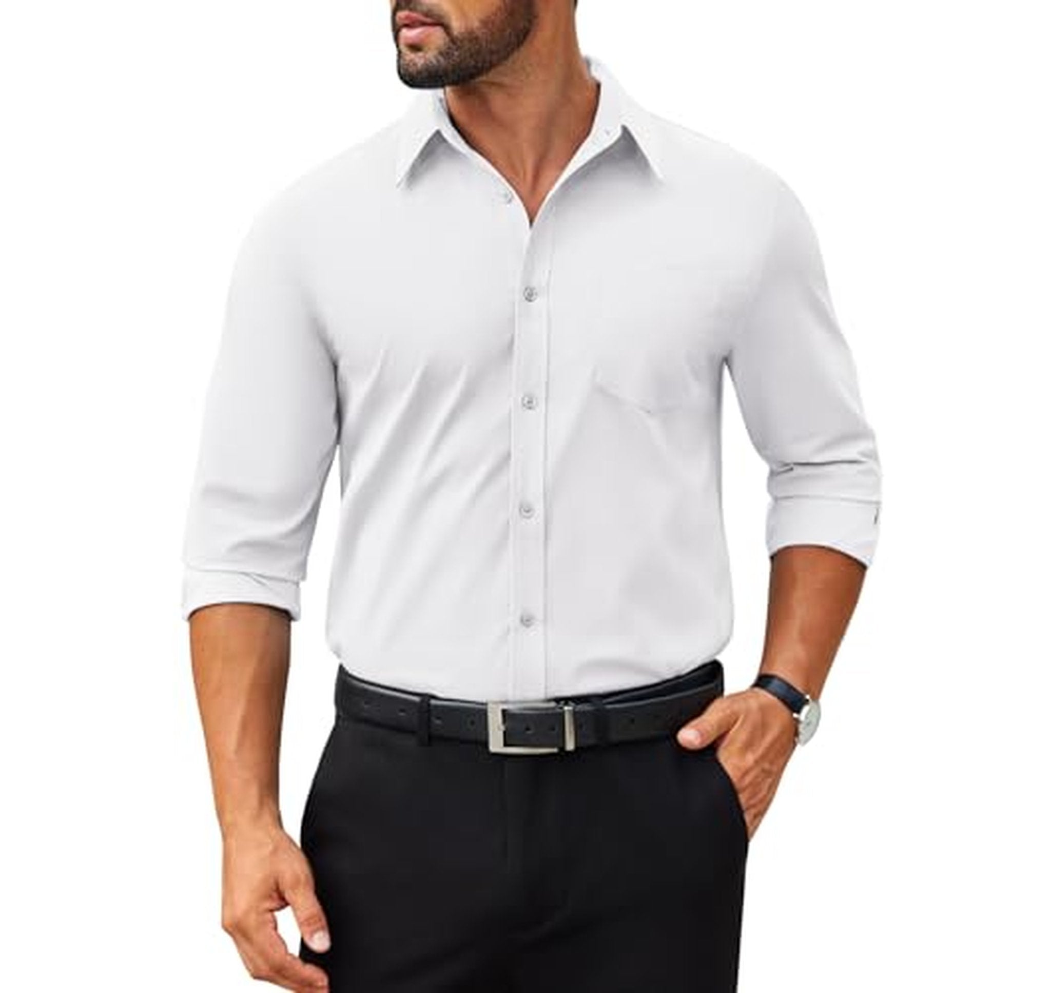 Mens Long Sleeve Poplin Dress Shirt