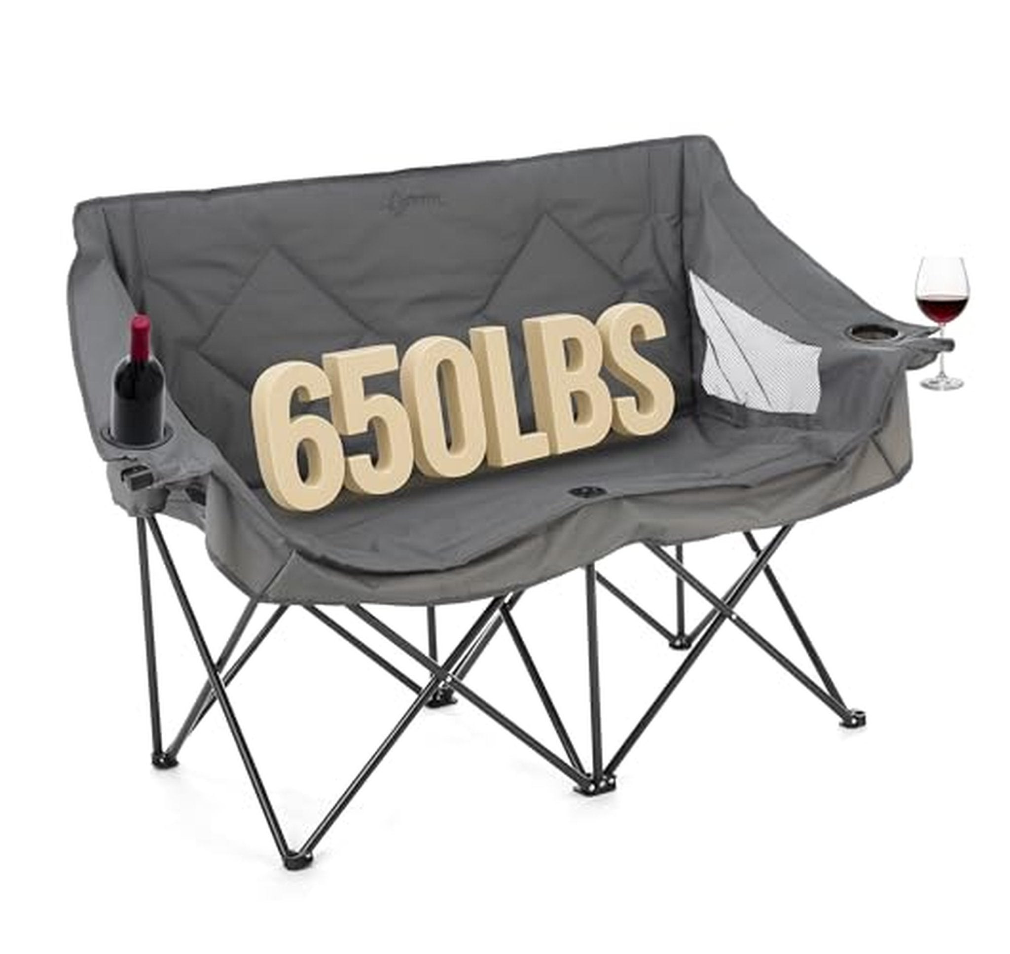Portable Folding Double Camping Chair Loveseat