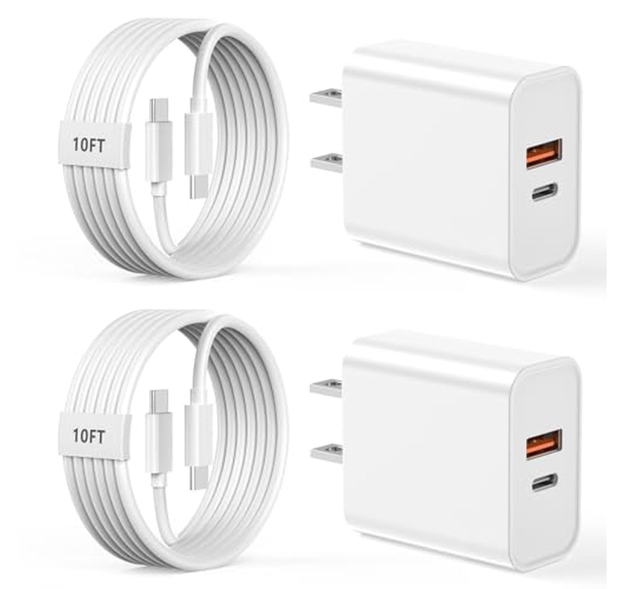 2 Pack 20W Fast iPhone 15 Wall Charger