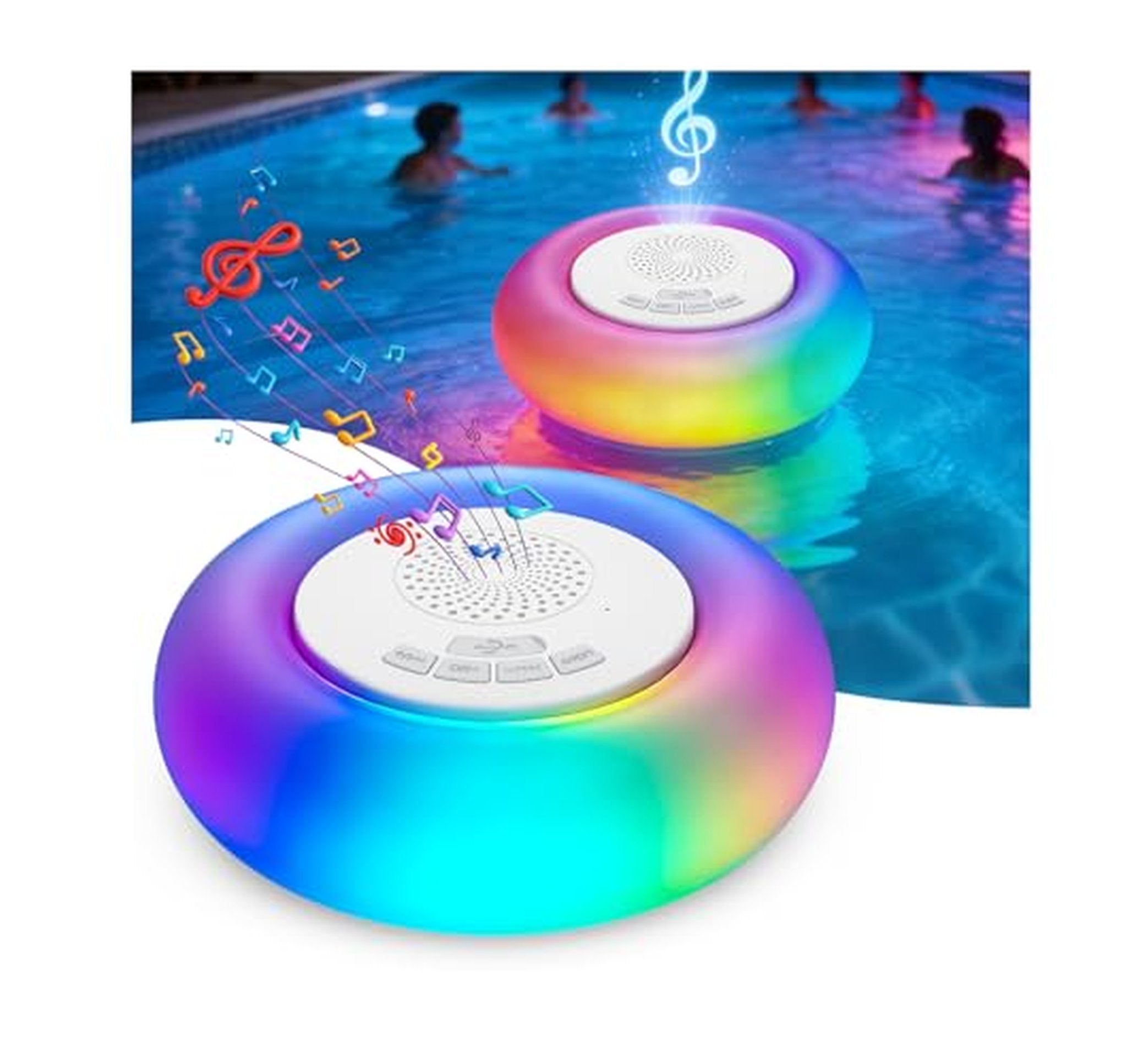 2 Pack Floating Bluetooth Pool Speaker Lights