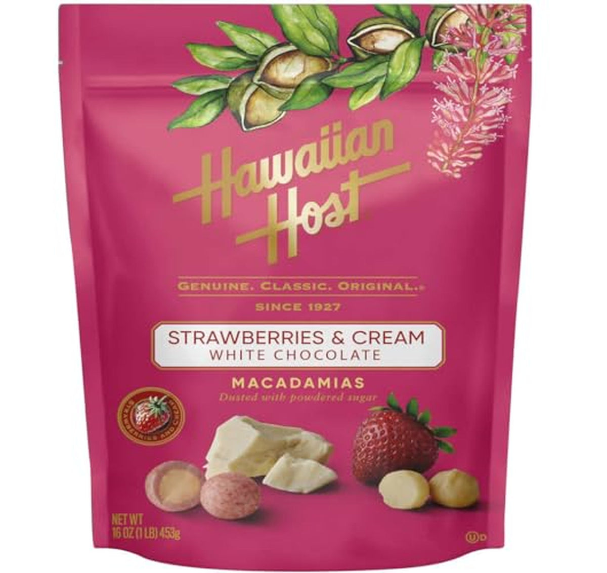 Hawaiian Host Strawberries & Cream Macadamia Nuts 16 Oz