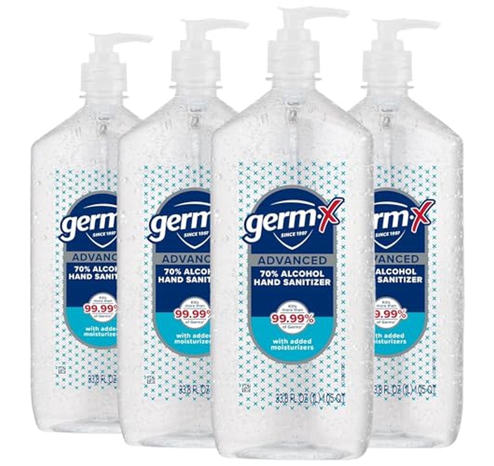 4 Pack Germ-X Moisturizing Hand Sanitizer 1 Liter
