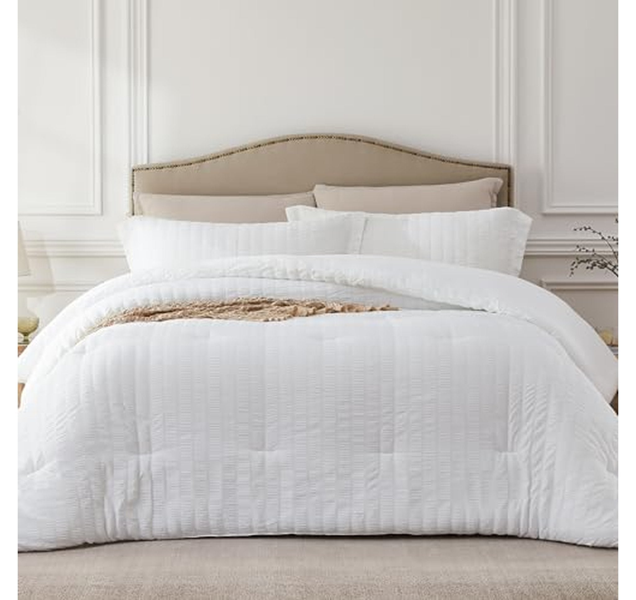 Queen Seersucker Lightweight Comforter Set 3 Piece