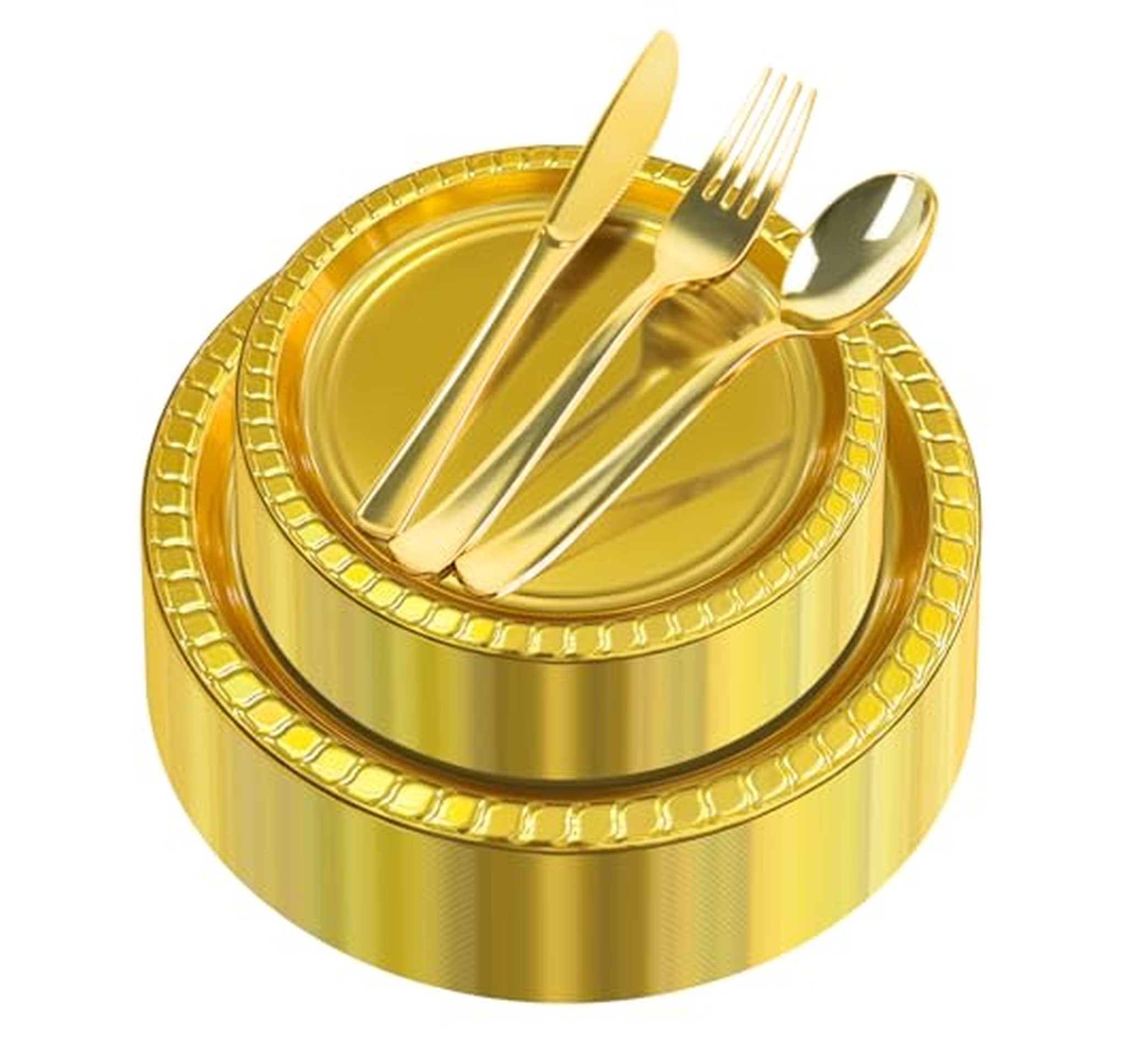 250 Count Plastic Dinner and Dessert Plates Set