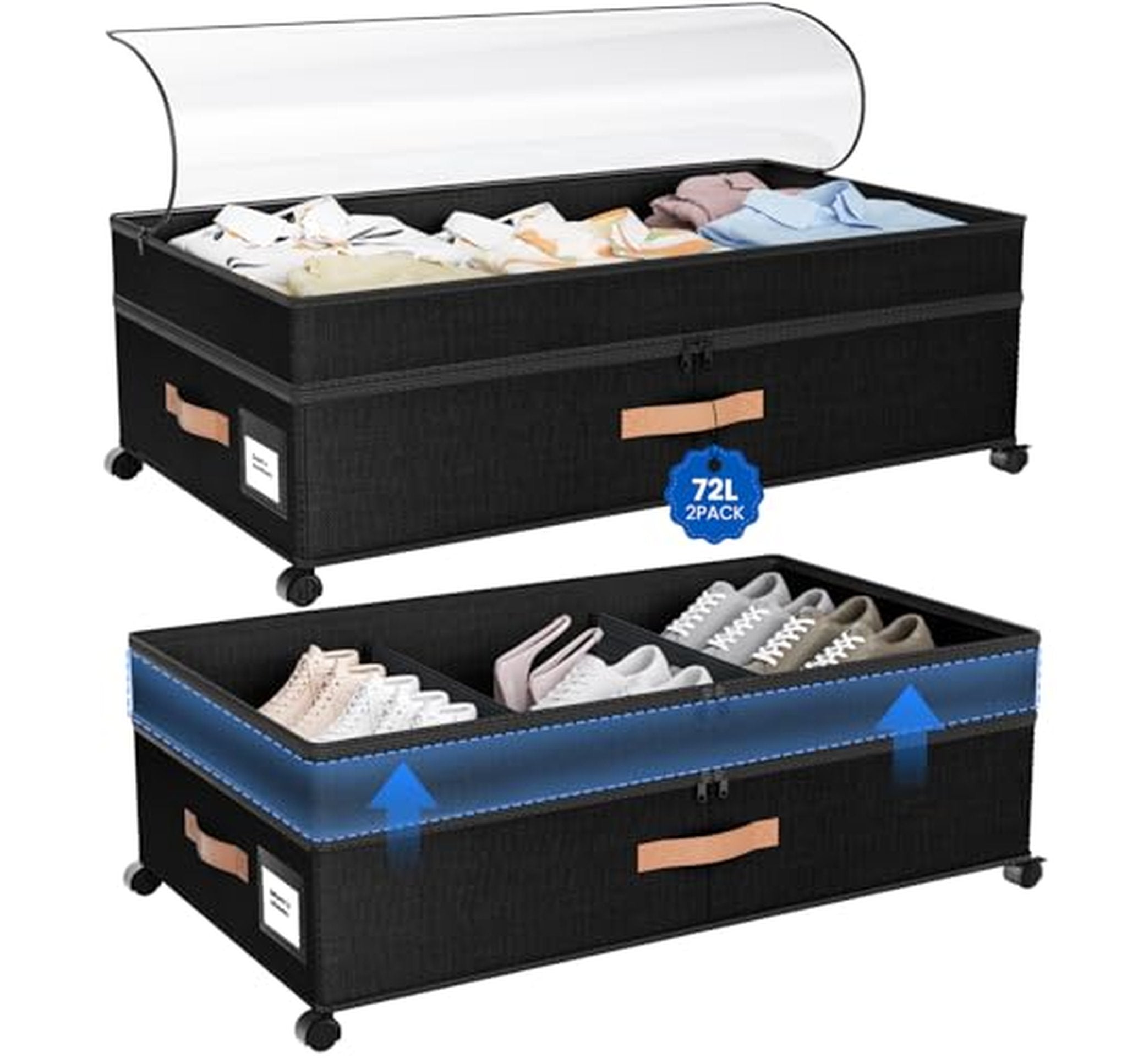 72L Under Bed Storage Container with Wheels