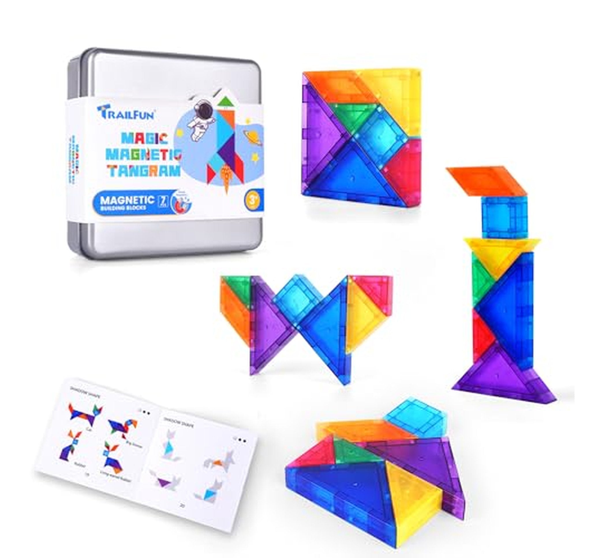 Magnetic Tangram Puzzle Blocks STEM Montessori Toy