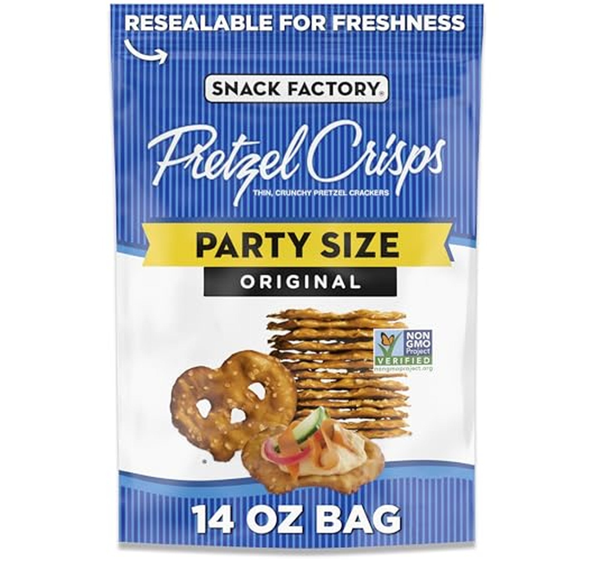 Snack Factory Original Pretzel Crisps Party Size 14 oz