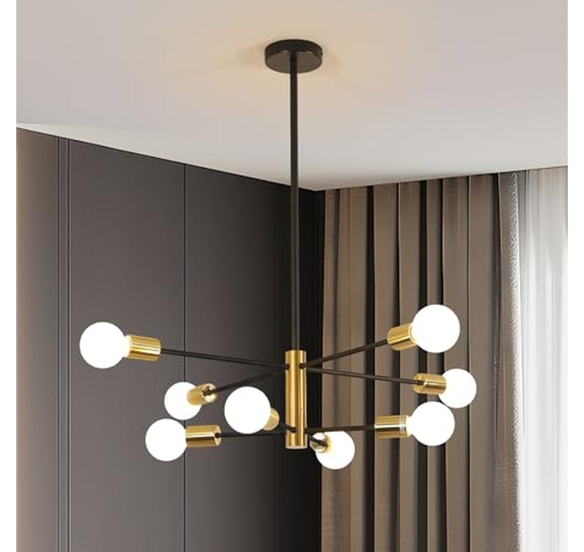 8-Light Modern Sputnik Chandelier Ceiling Light Fixture