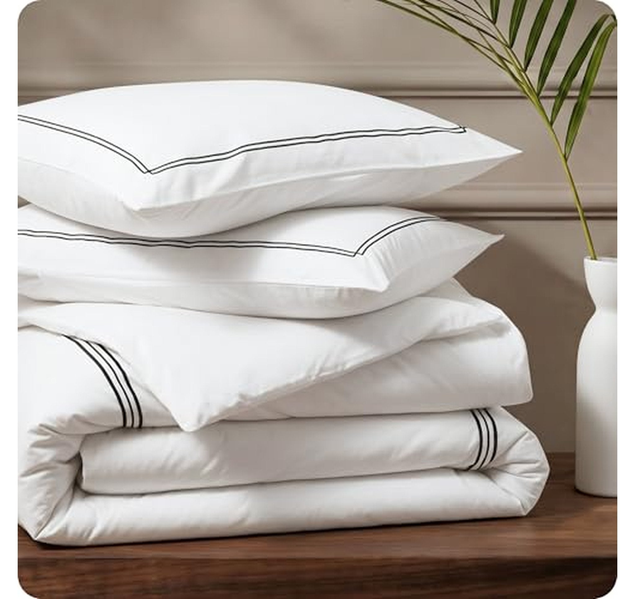 Bedsure King Cotton Percale Duvet Cover Set